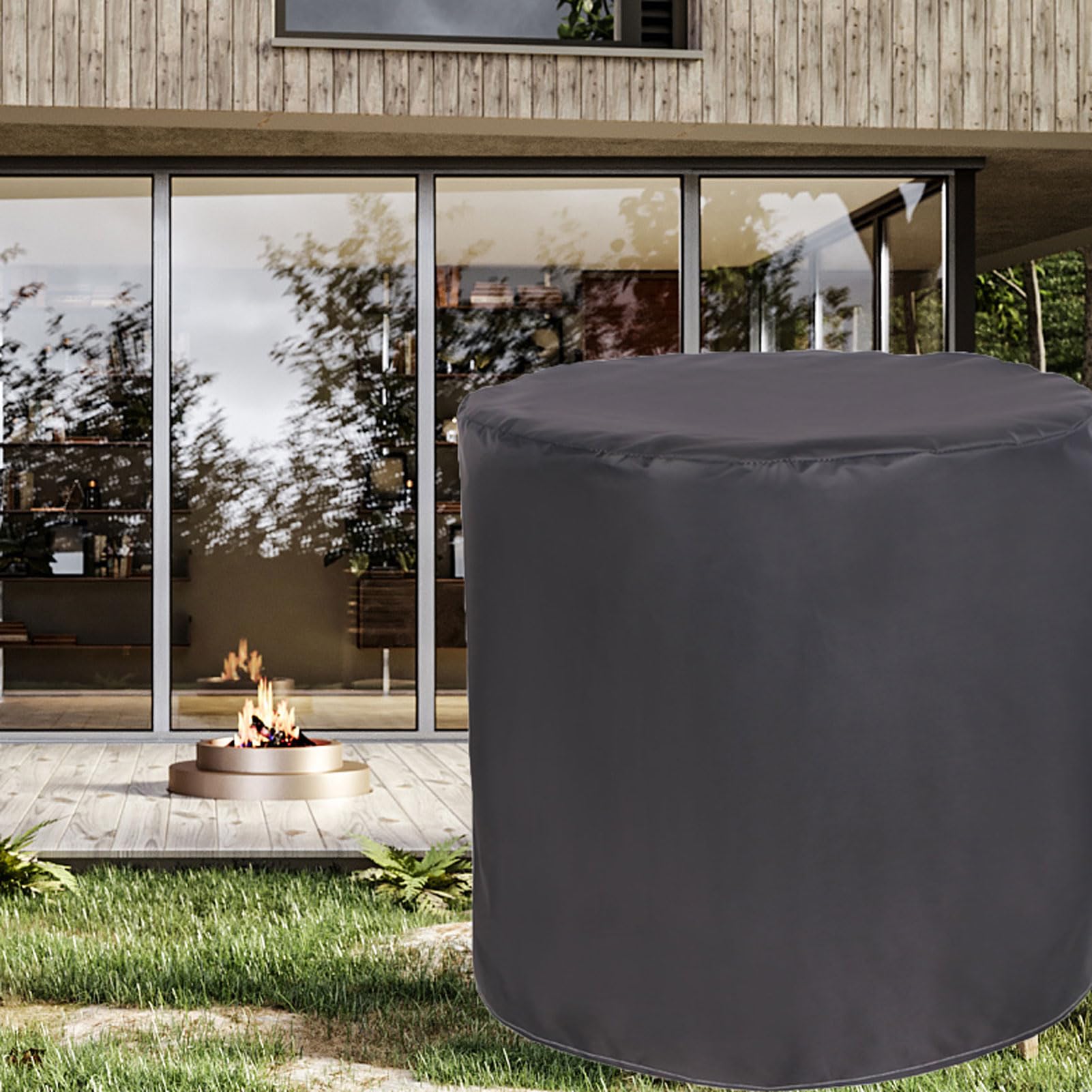 Housse de table de jardin imperméable ronde 100 x 100 cm, différentes tailles 420D Oxford, pour meubles d'extérieur, chaises, tables