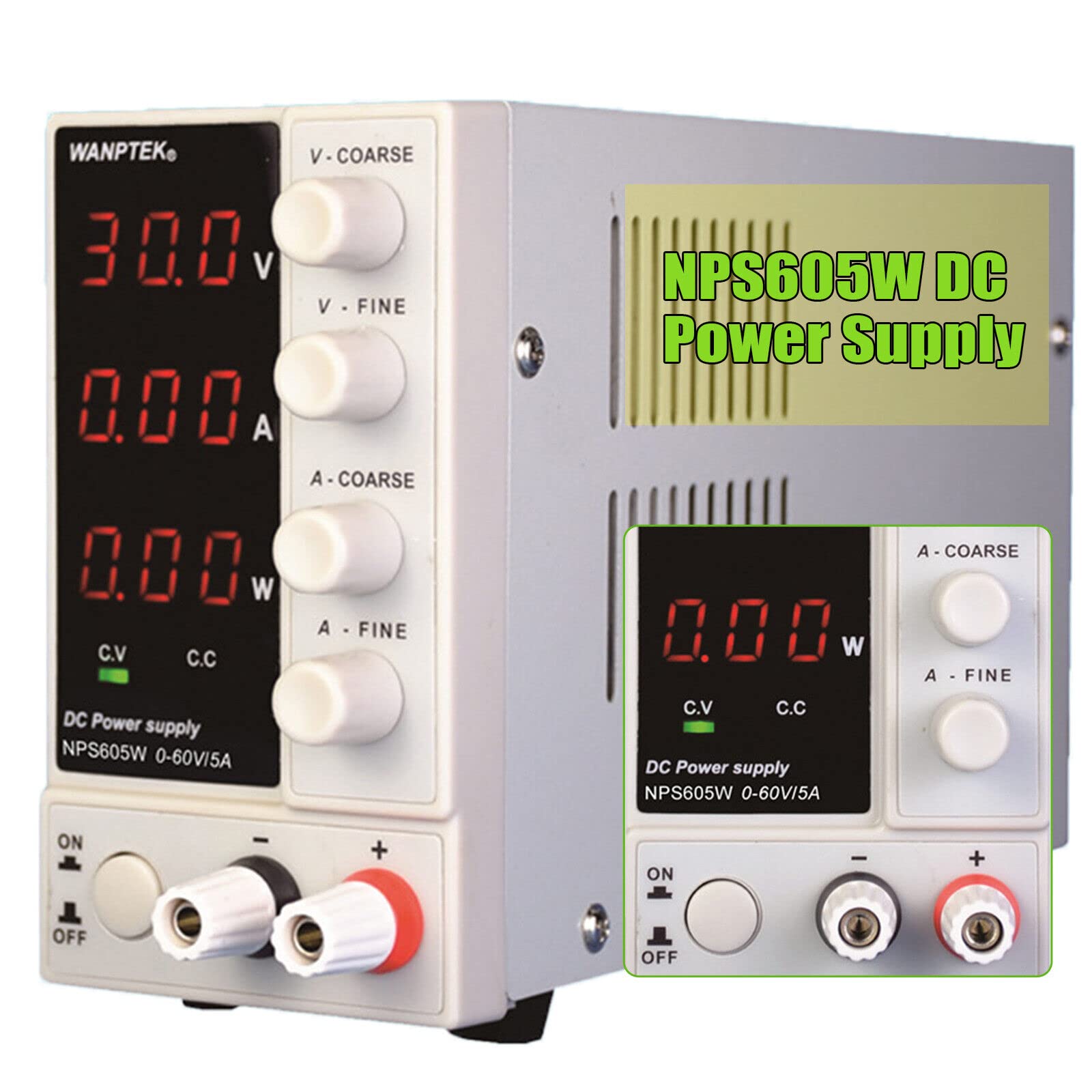 Labornetzteil (0-60V,0-5A), Verstellbares,DC Regelbar Netzgerät mit 4-stelliger LED-Anzeige, 300W-NPS605W