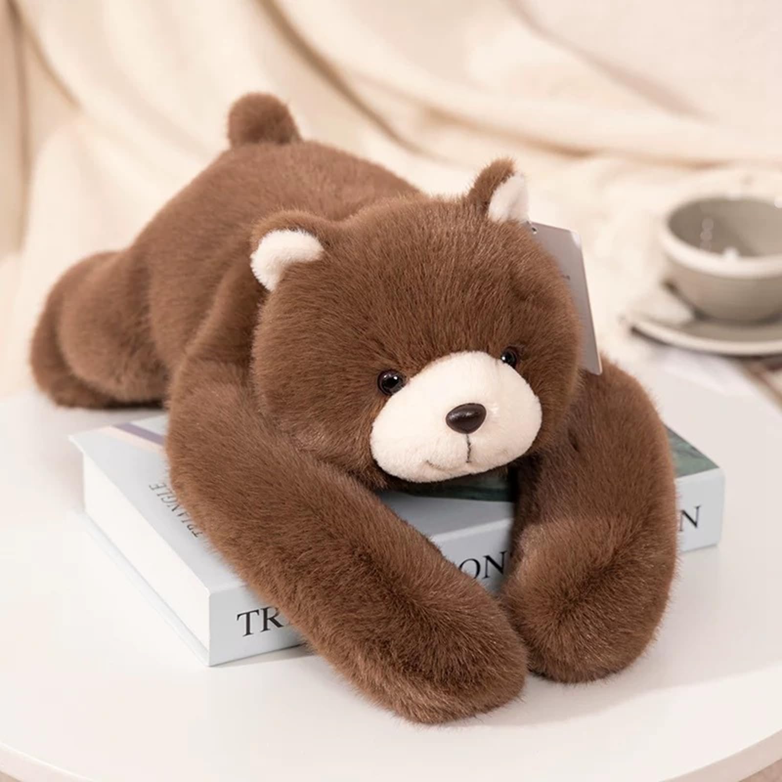 Niedliches Gewichtetes Kuscheltier,Weighted Faulheit Plush,Waschbär Plüschtier,Weich Kuscheltier Kissen, Geschenke Für Kinder Mädchen Junge (Braunbär,65cm)