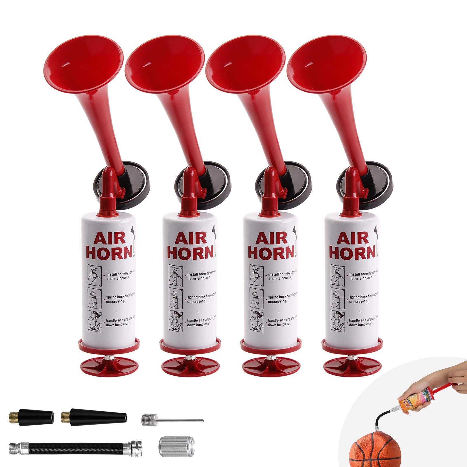 Hand Pump Air Horn for Boat Safety Noise Maker for Sporting Events