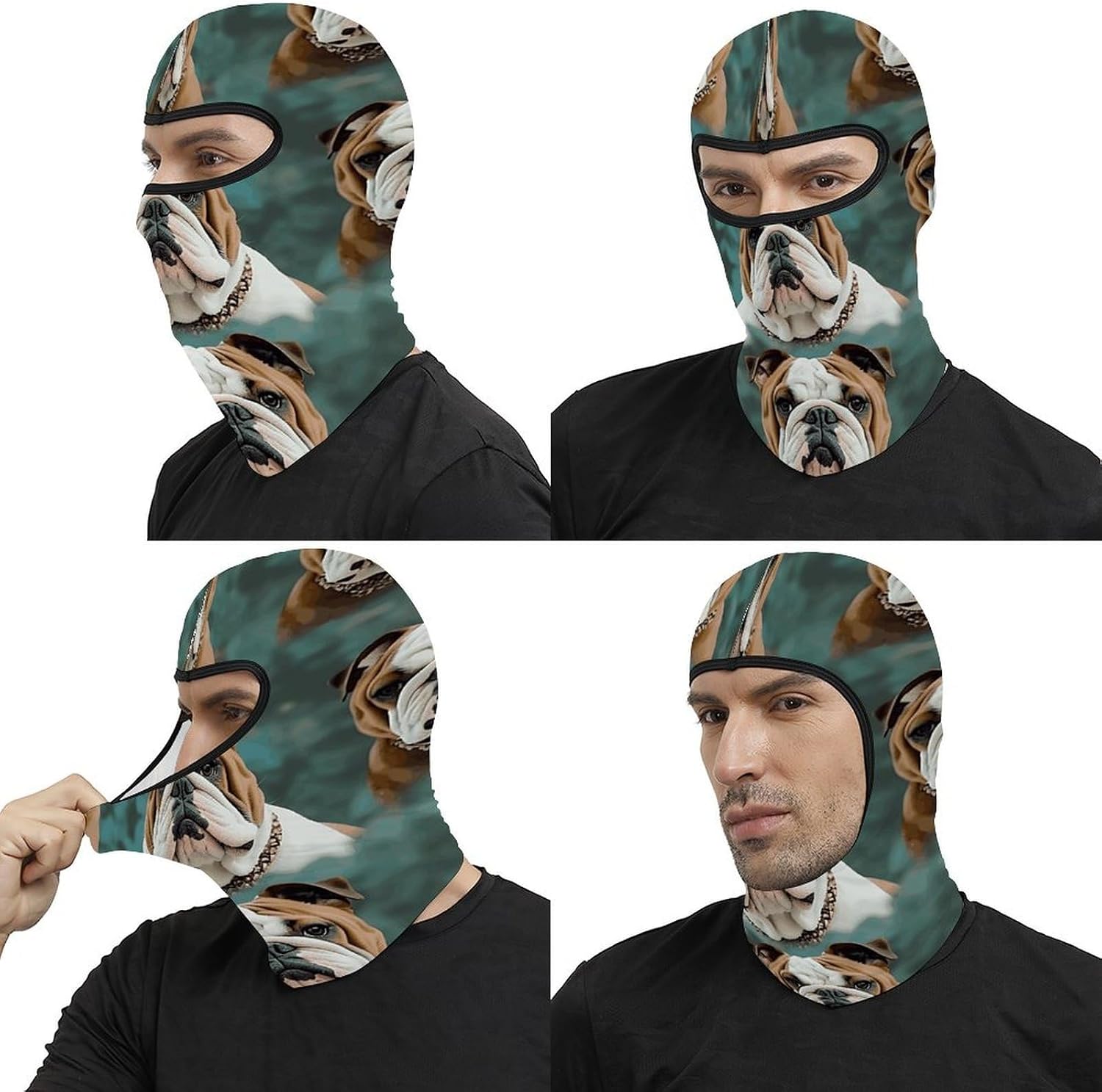 Funny English Bulldog Balaclava Ski Mask for Adult Personalized Breathable Full Face Cover Mask Windproof Hood Balaclava Face Masks for Motorcycle Riding Fishing Outdoor Sports image 5