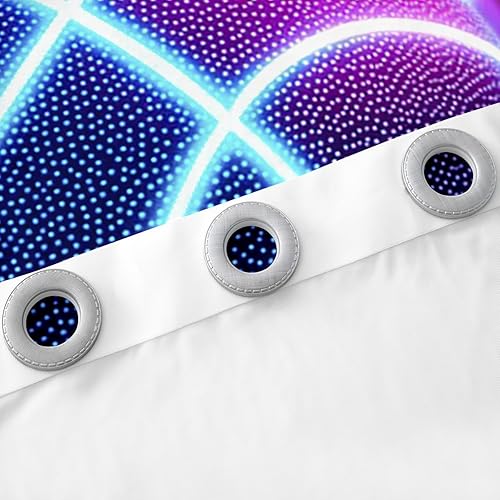 Miniatura 5 de Cortinas de baloncesto brillantes para ventana, cortinas de cancha de baloncesto degradadas de neón para dormitorio, niños, cortinas de ventana de