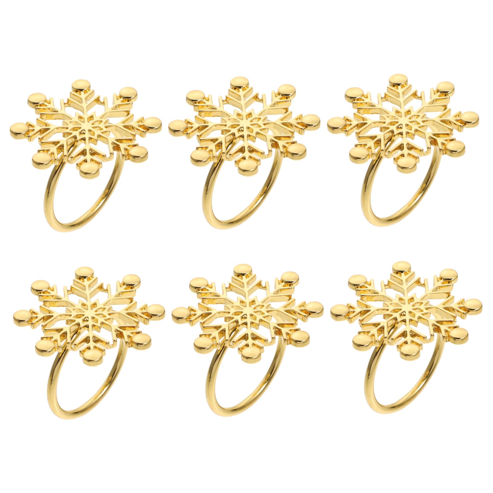 Amosfun 12 Pz Portatovaglioli Natalizi Tovaglioli a Fiocco Di Neve Decorazioni Per La Casa in Oro Fibbie Decorative Per Tovaglioli Festa Di Natale Arredamento Per La Casa Lega Golden