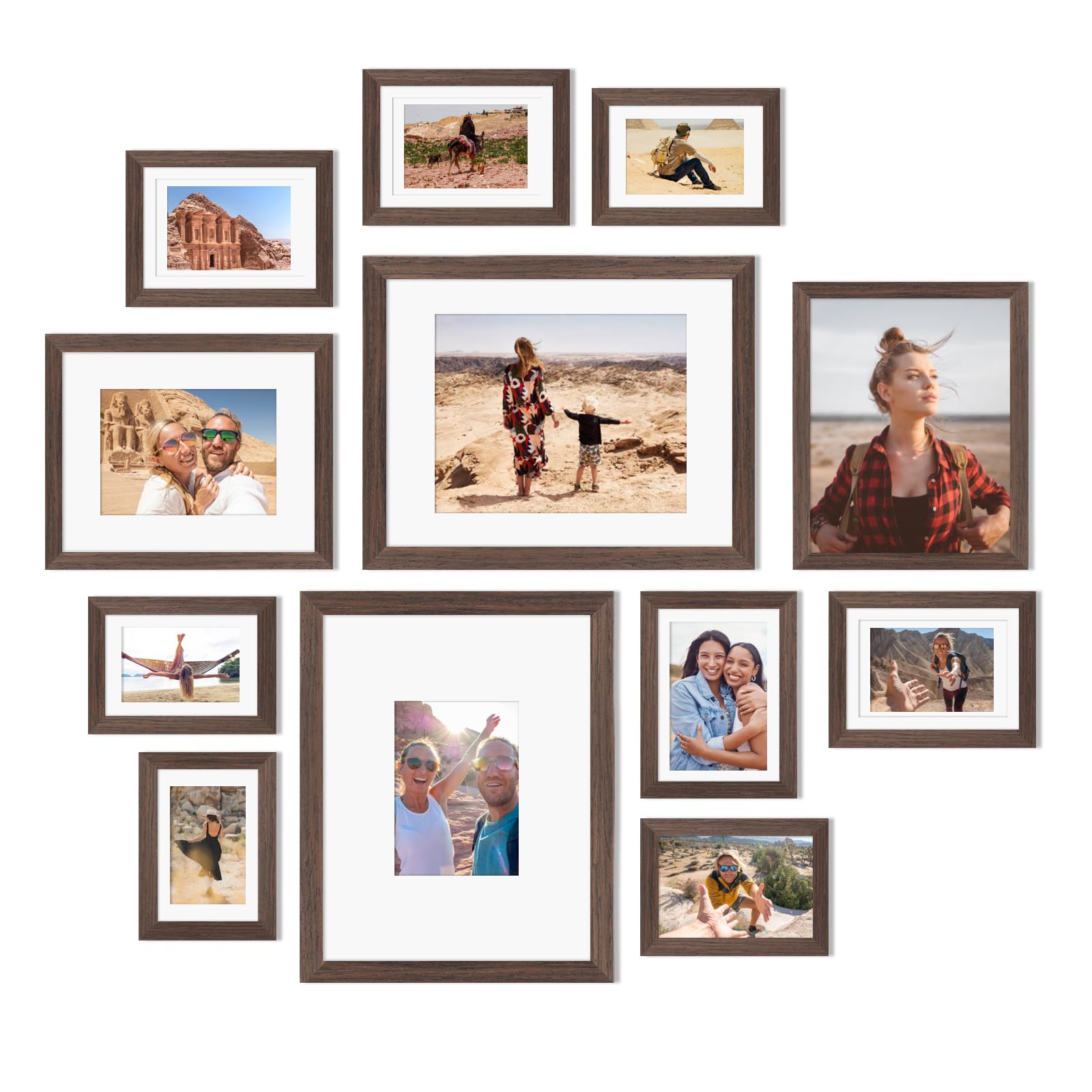 Cadres photo en bois massif Egofine | Lot de 12 pour collage mural