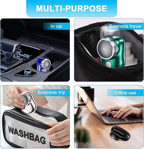 Miniatura 3 de DASHENRAN Afeitadora eléctrica portátil Mini-Shave, maquinilla de afeitar eléctrica para hombres, carga recargable fácil de usar con un botón para