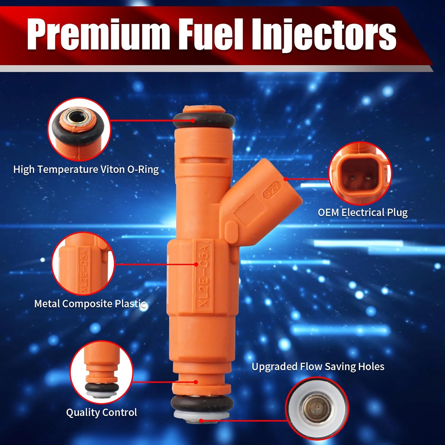 Set of 10 Fuel Injectors 0280155917 FJ322 Replacement Compatible with Ford Excursion F-250 F-350 F-450 F-550 E-350 E-450 E-550 Econoline Super Duty 6.8L V10 - Replaces CM4936 822-11150