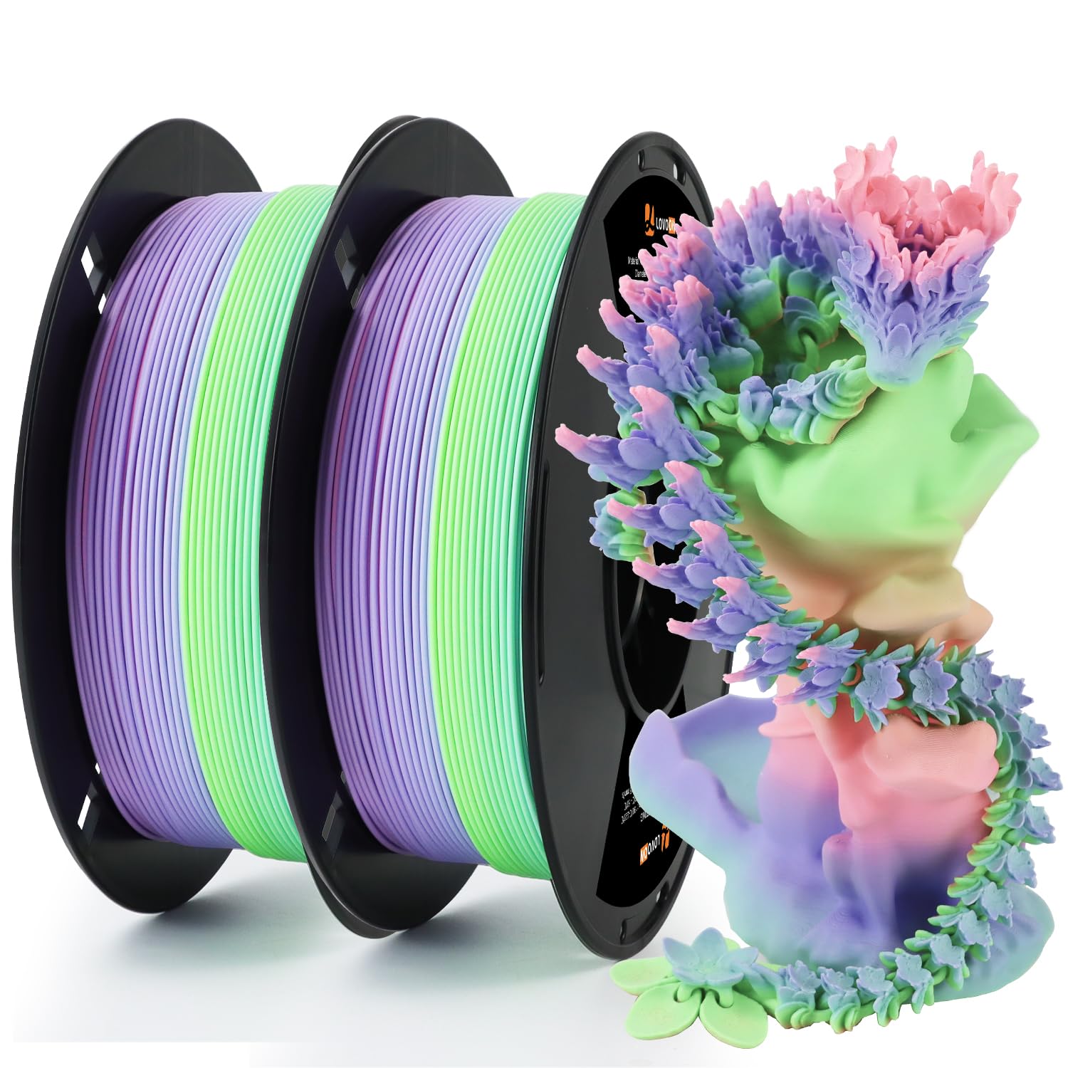 LOVOON Silk Tricolor PLA Filament - Rainbow 3D Printing -13