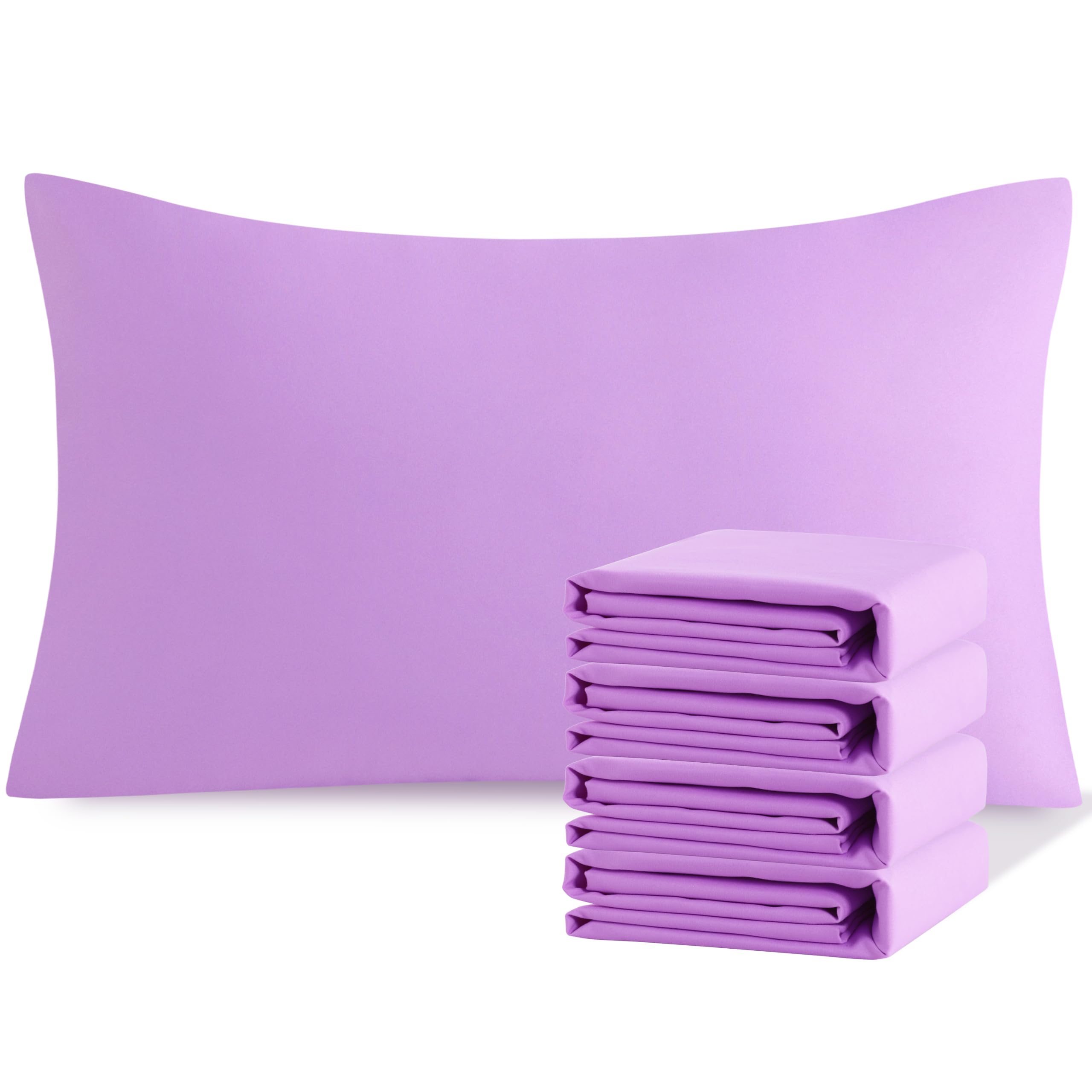NTBAY Queen Microfiber Pillowcases, 4 Pack, 20 x 30, Light Purple | Soft Brushed Microfiber with Envelope Closure, Set of 4 Queen 20 x 30 Inch Pillowcases, Pillow Inserts Not Included