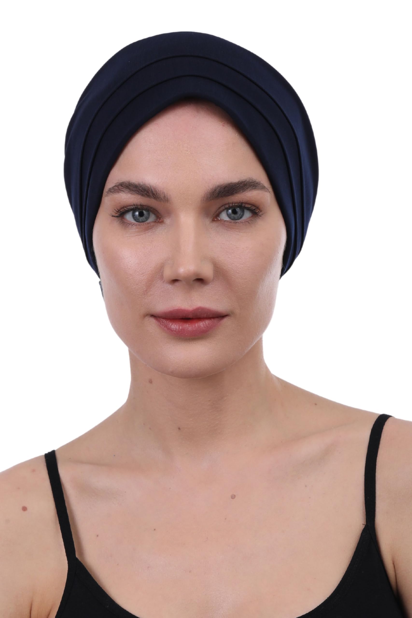 Deresina Headwear Women's Plain Navy Deresina Chemo Headwear, Chic Padded Hat With Flower (Plain Navy)