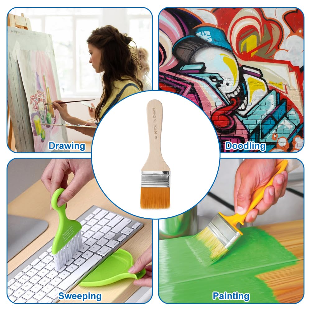 Set 26 Pennelli Per Pittura Con Manico In Legno, Misure 23/30/48/62 Mm – Per Olio, Acrilico, Lattice, Adatti Per Fai-da-te, Decorazione E Esterni