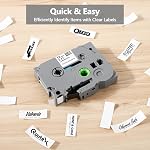 5 Pack Label Tape Replacement for Brother TZe-231 TZ-231 TZe231 Tz 1/2" 12mm,Laminated Black on White 0.47" for pTouch Printer PT-D400 PT-D210 PT-D200 PT-D600 PT-1890 PT-H110 Label Maker