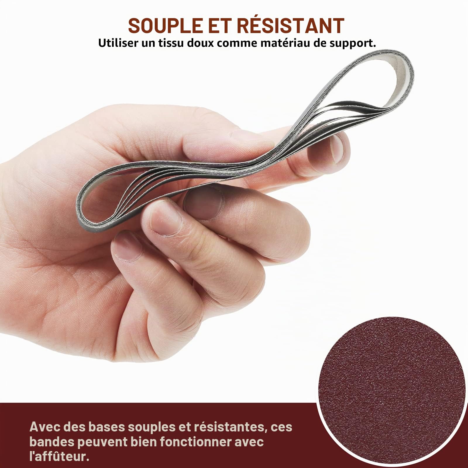 Lot de 45 bandes abrasives de rechange pour affûteur Work Sharp Ken Onion Edition (WSKTS-KO), 1,9 x 30,5 cm, 80/120/240/400/600/800/1000/2500/5000 grains