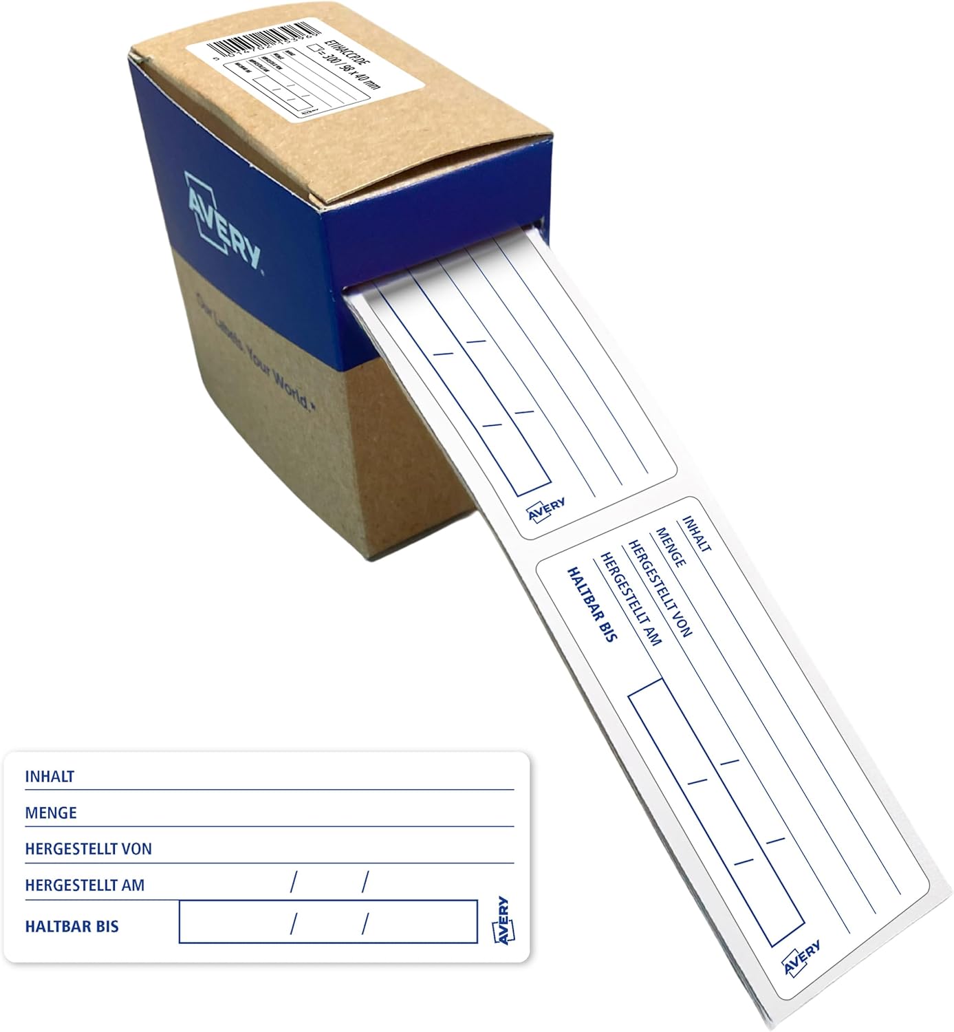 AVERY Zweckform ETIHACCP.DE Food Reset Labels HACCP (98 x 40 mm, 300 Stickers on Roll Pre-Printed)
