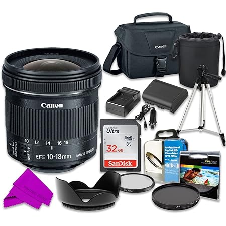 Amazon Com Professional Accessory Kit With Canon Ef S 10 18mm F 4 5 5 6 Is Stm Lens Sandisk 32gb Class 10 Memory Canon 100es Shoulder Bag Bundle Package For Canon Eos Rebel T5