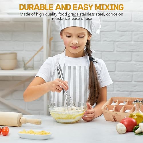 Miniatura 6 de NileHome Juego de batidores de acero inoxidable de 8 pulgadas y 10 pulgadas + batidor giratorio semiautomático de cocina de 12 pulgadas para