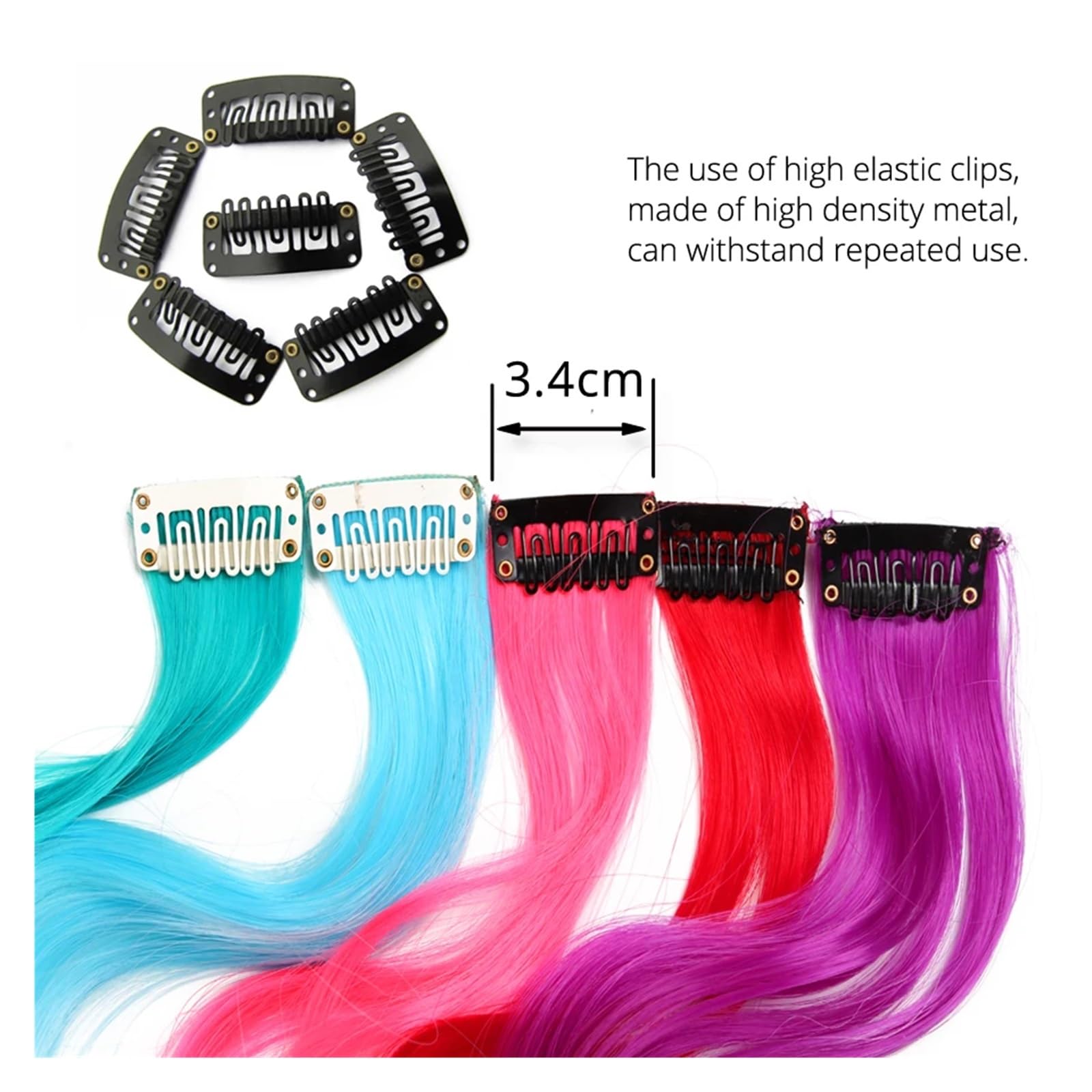 Estensione per capelli con piume Colori arcobaleno sintetici Una clip nelle estensioni dei capelli Arriccia i capelli lunghi for le donne Pezzo di capelli Blu Rosa Viola Rosso Verde ( Color : Q05 , Si