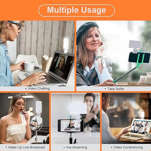 Miniatura 2 de Singwil Luz para selfie, clip de luz recargable de 80 LED para teléfono, 3 luces y modos de ajuste infinito, luz selfie de 5000 mAh para iPhone,