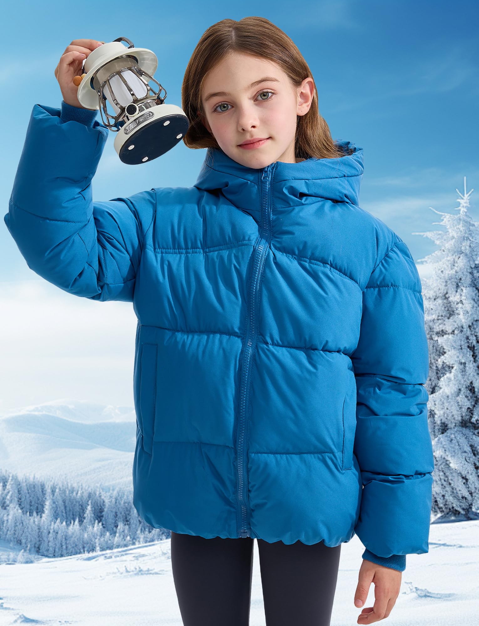Happy Cherry - Abrigo Cálido Invierno con Capucha Niño Niña Chaqueta Acolchada Infantil Niños Niñas Ropa Gruesa Caliente para Nieve Al Aire Libre - 5-12 Años