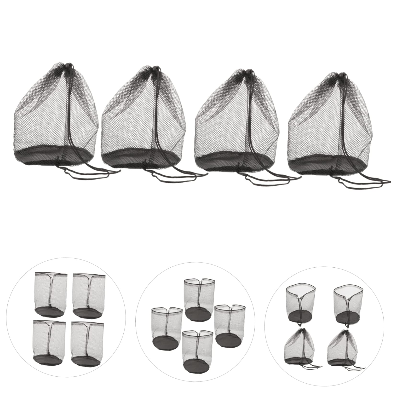 NOLITOY 3sets Cone Drawstring Bag Mesh Pouch for Yoga Mat Sports Bag Drawstring 4pcs*3