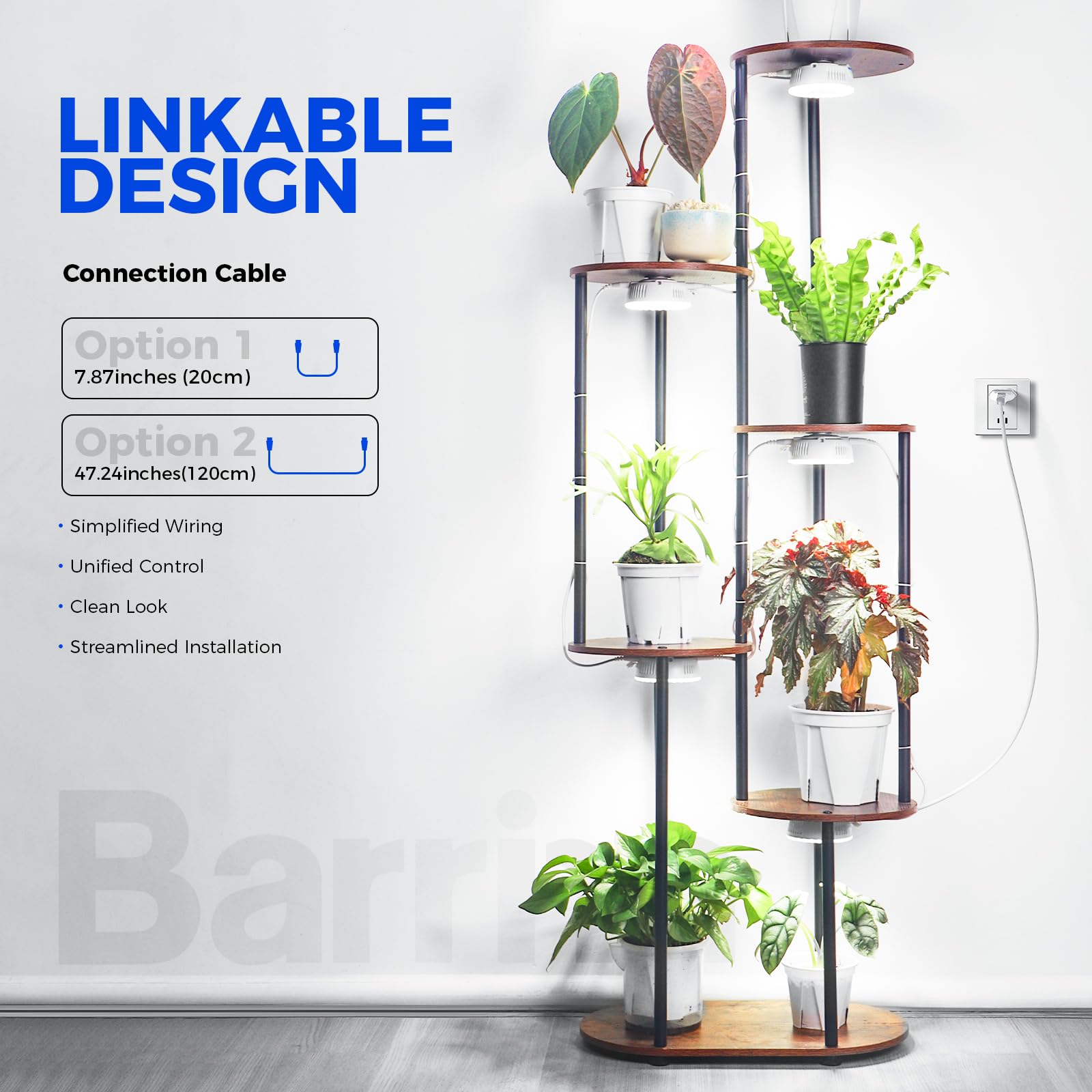 Barrina Orbgrow OG09 Lampe de Croissance à Spectre Complet, 5000 K 18 W (2×9 W), Aimantée, Connectable en Série, Minuterie Intégrée, 5 Niveaux de Luminosité, Pack de 2