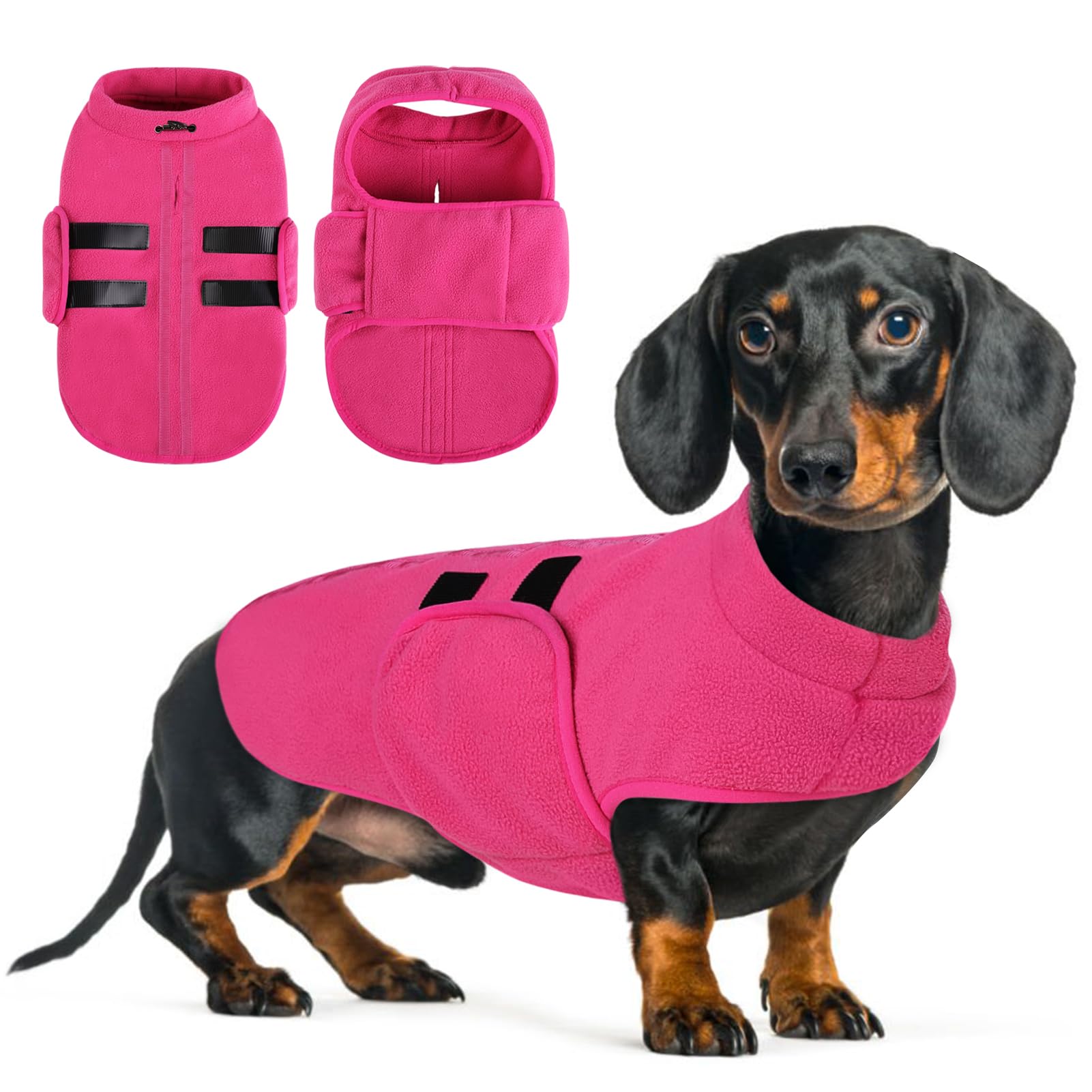 Queenmore Dog Fleece Jumper Cosy Dog Vest Fleece Dog Coat Pullover Dog Jacket With Leash Hole