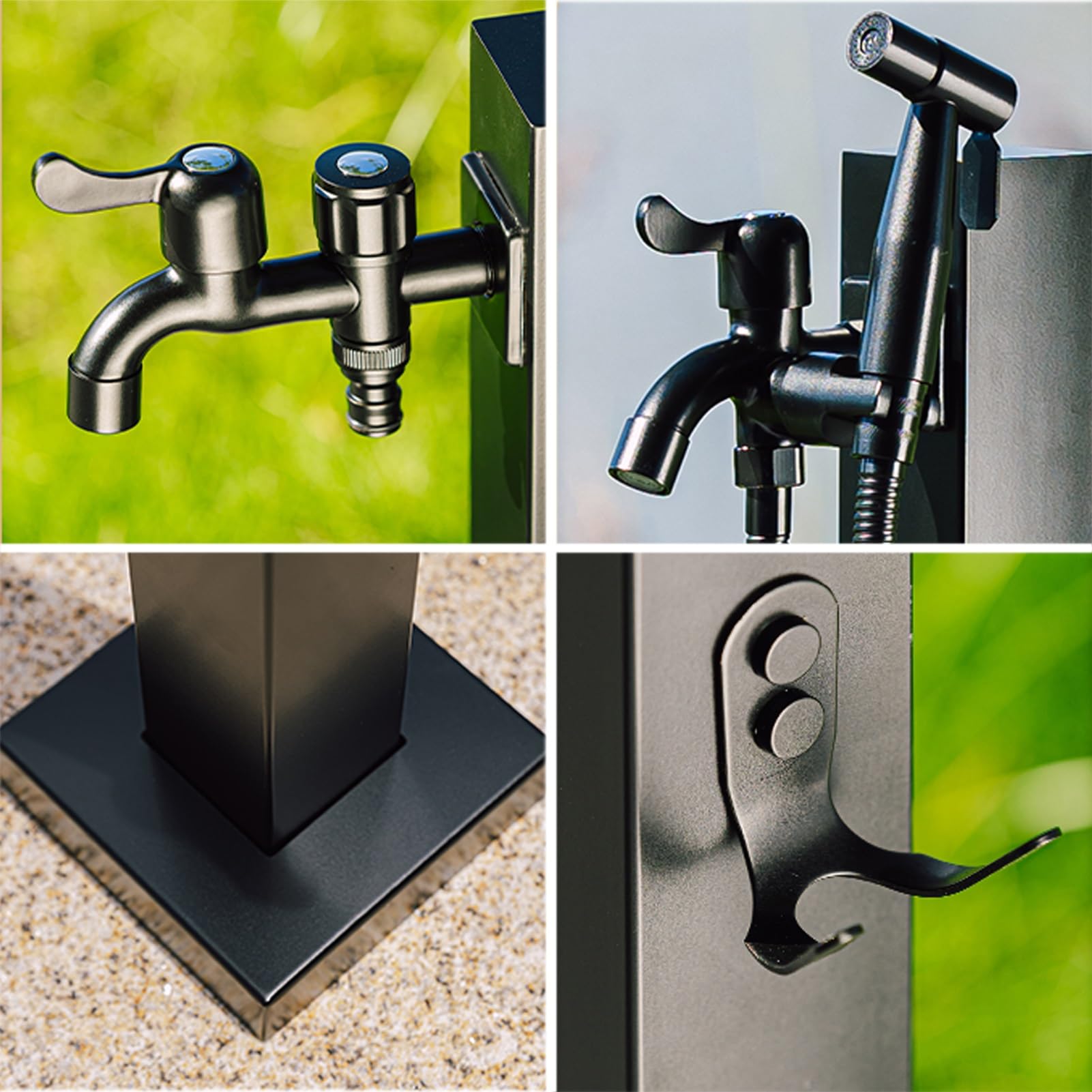 Esta Columna de Agua Vertical para jardín Exterior de Acero Inoxidable con Grifo, hidrante cilíndrico, Fuente, Soporte para Manguera, dispensador de Grifo anticongelante Independiente para r