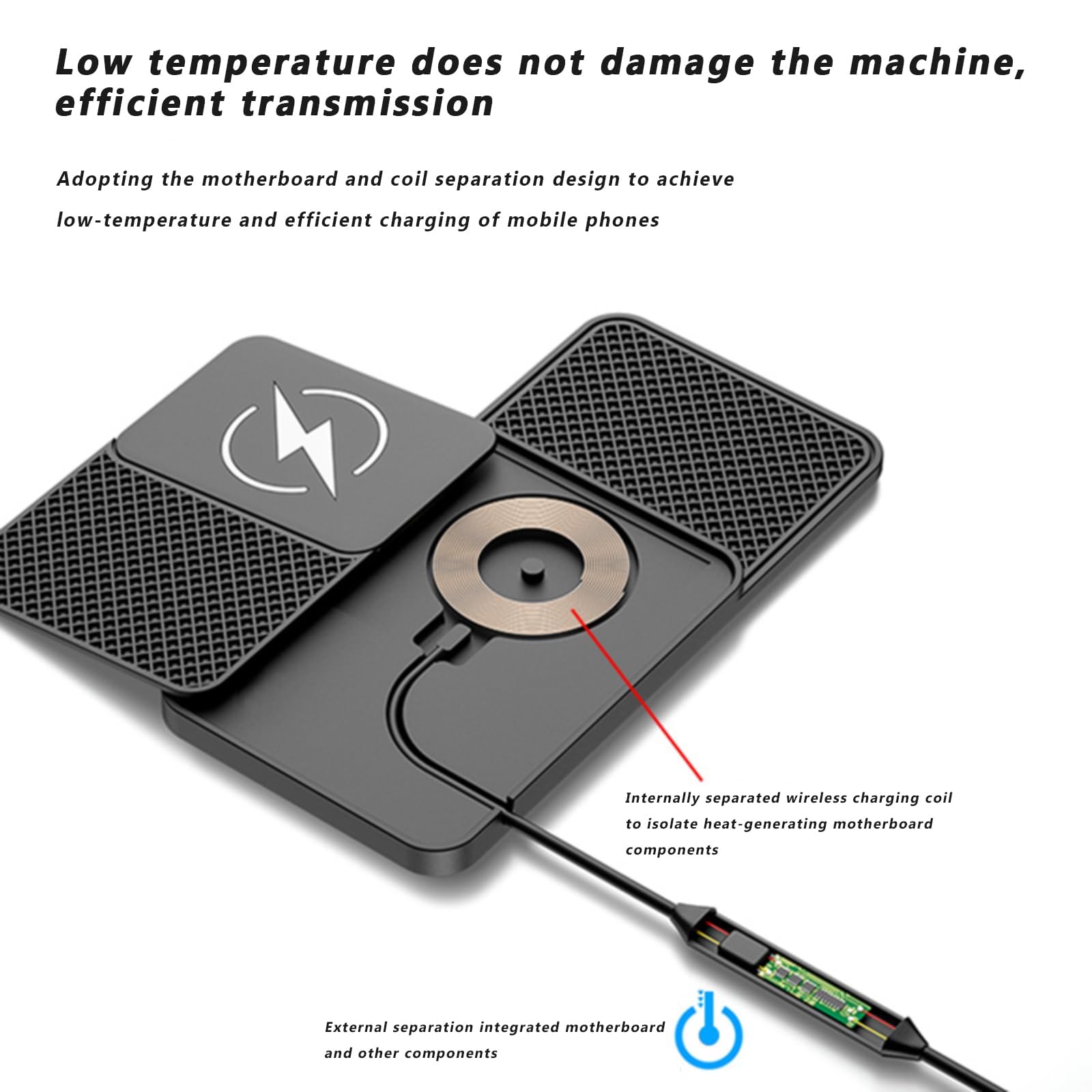 Tappetino Ricarica Wireless Auto per BMW 1er E81 E82 E87 E88 F20 F21 F40 F52 116i M135i, Caricatore Rapido per Veicoli, Caricabatterie Senza Fili Antiscivolo, Tappetino di Ricarica del Cruscotto