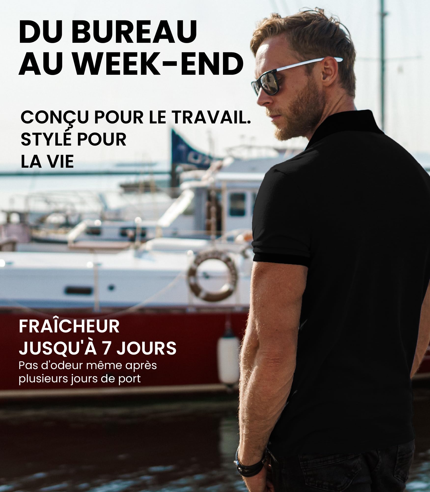 Merino.tech 100% Merinos Polo Homme - Polo Shirt Manches Courtes & Longues | Col Classique, Anti-Odeur, Régulation Thermique, Anti-Plis, Pour Le Bureau Et Les Loisirs, Lavable En Machine