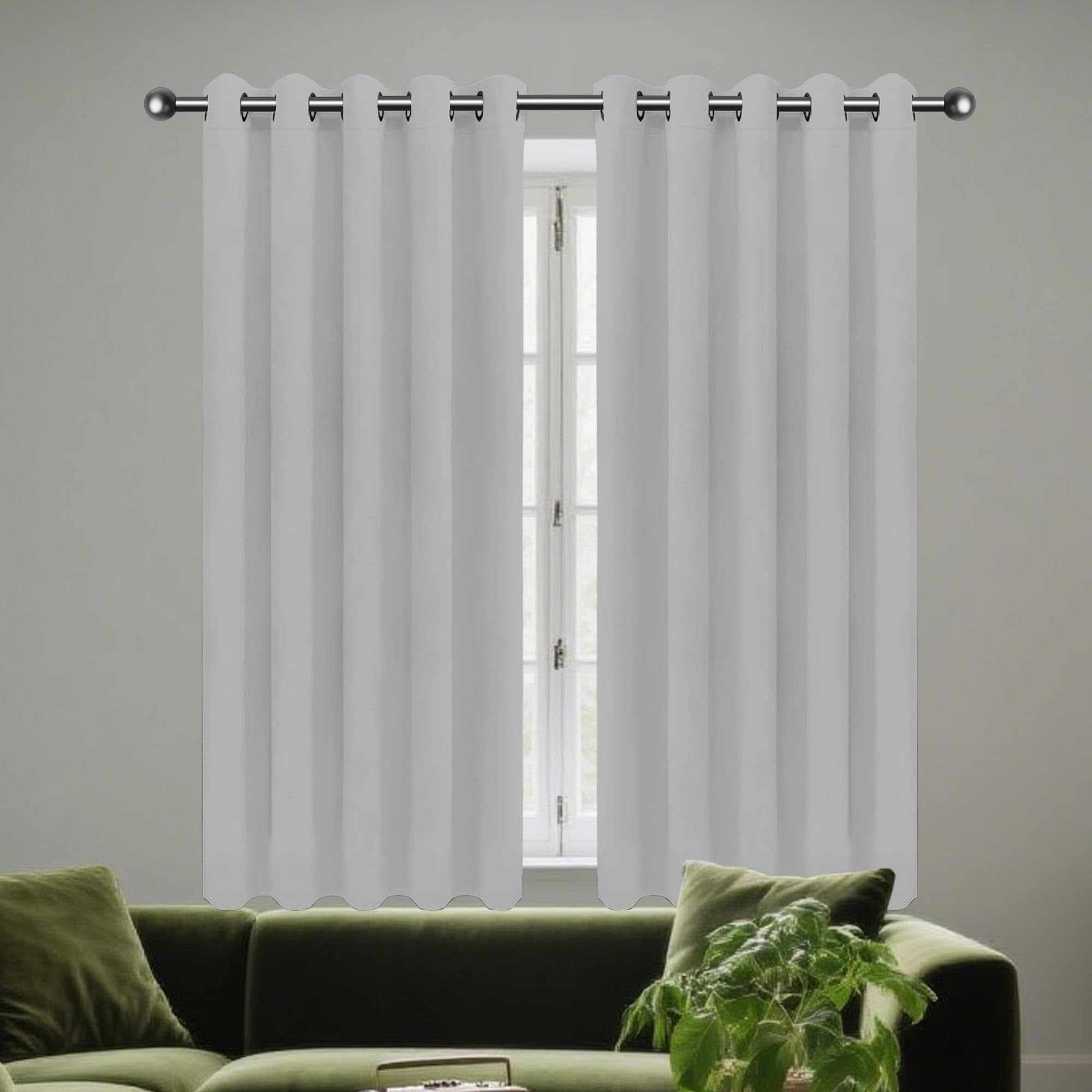 Rideau isolant anti froid 330x185 bloquer les courants d'air gris clair
