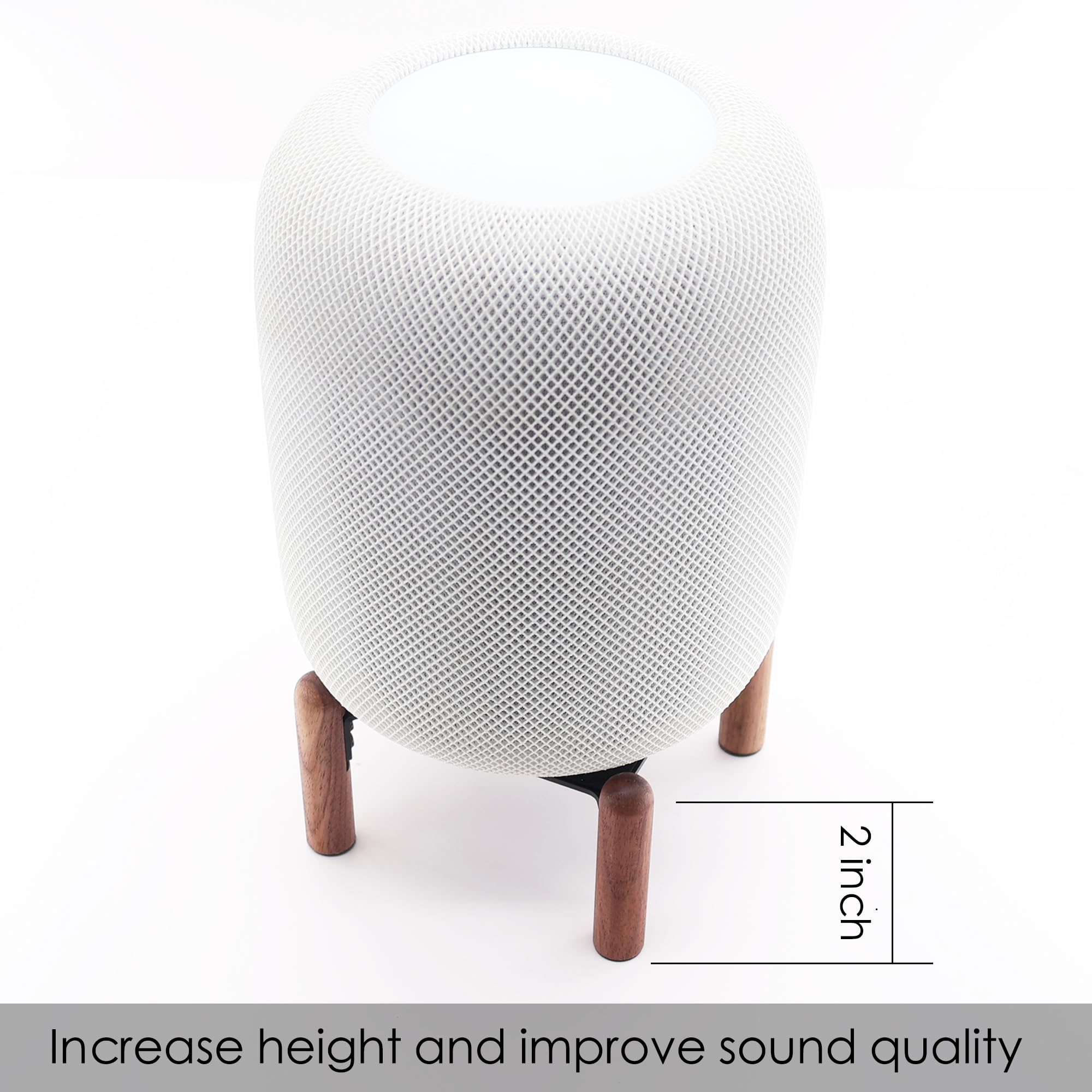 Desk Wood Stand for Smart Speaker(HomePod 2,HomePod mini,Echo spot 2024,Echo pop,Echo 4th Gen,Echo dot 4,5 Echo fire tv Cube)