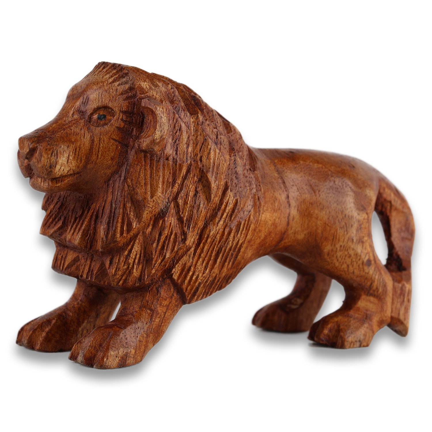ART-CRAFT Holz Löwe Mini Holzschnitzerei Holzfigur bemalt Mi
