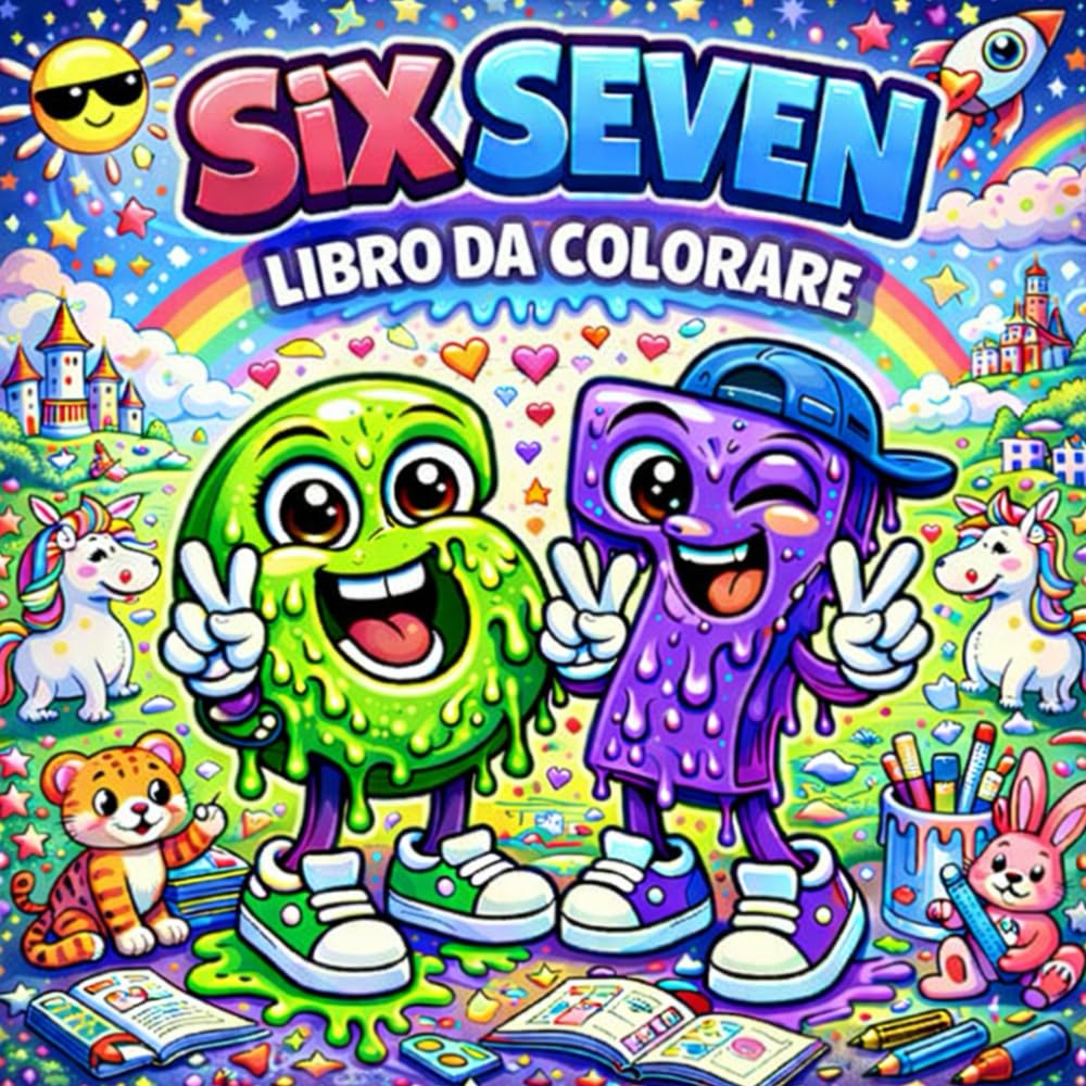 SIX-SEVEN! Libro da colorare per bambini 7-12 Anni: 40+ Disegni Divertenti del Trend 6 e 7 | Meme Creativi da Colorare | Regalo Perfetto per Bambini e ... | Idea Regalo per Compleanni e Natale |