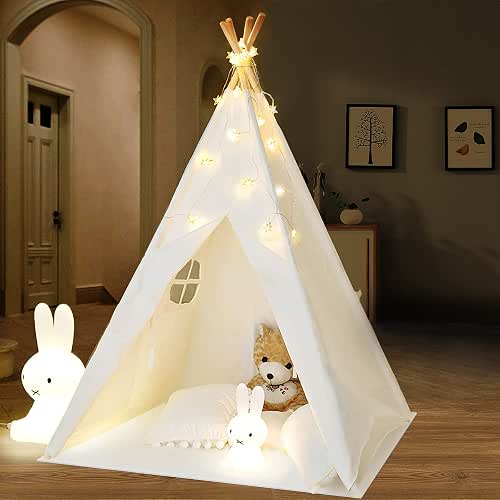 Tipi Enfant avec Lumières, Enfants Tente Tipi Bebe Interieur extérieur,
