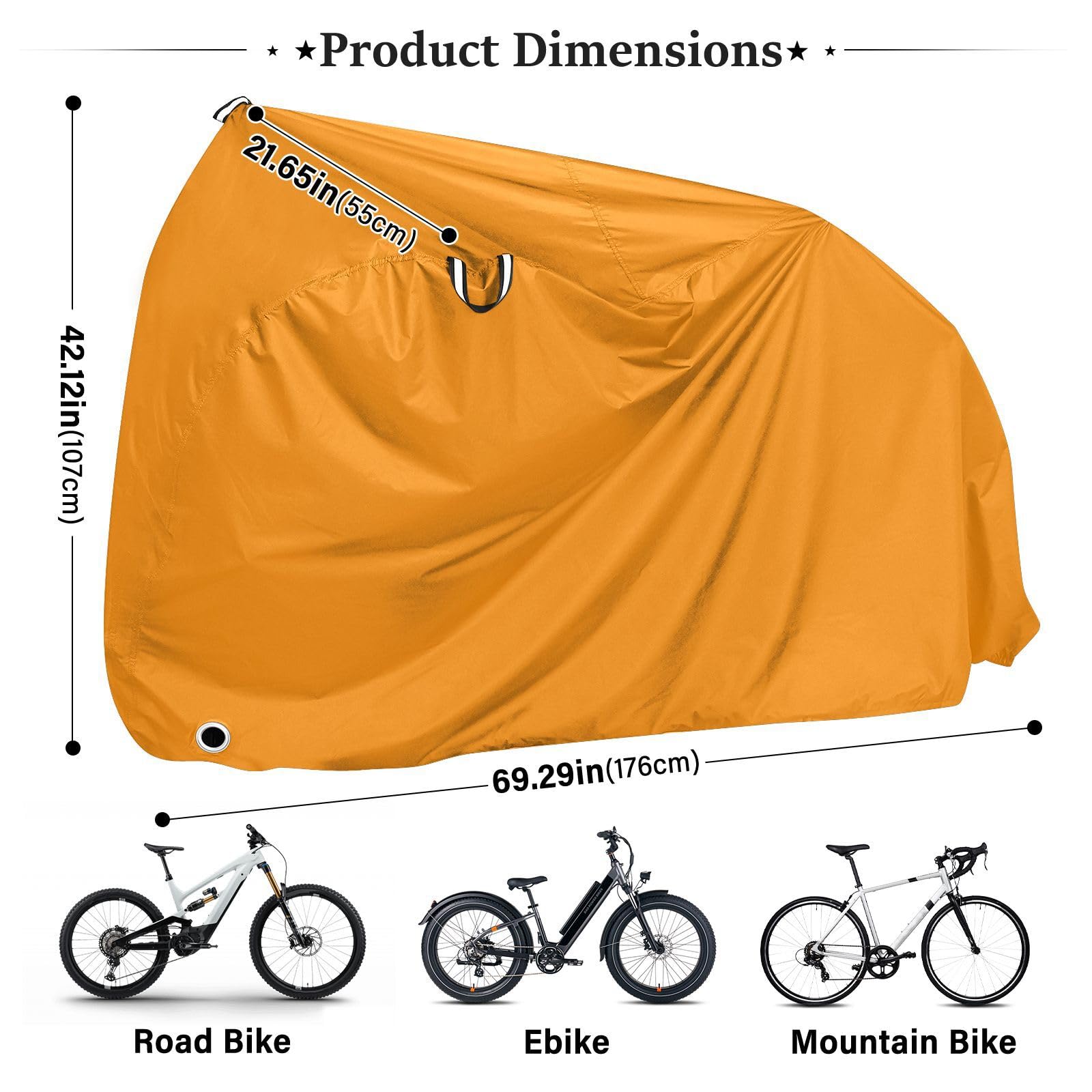 Copertura per bici da esterno arancione scuro impermeabile copertura antipioggia per bici accessori