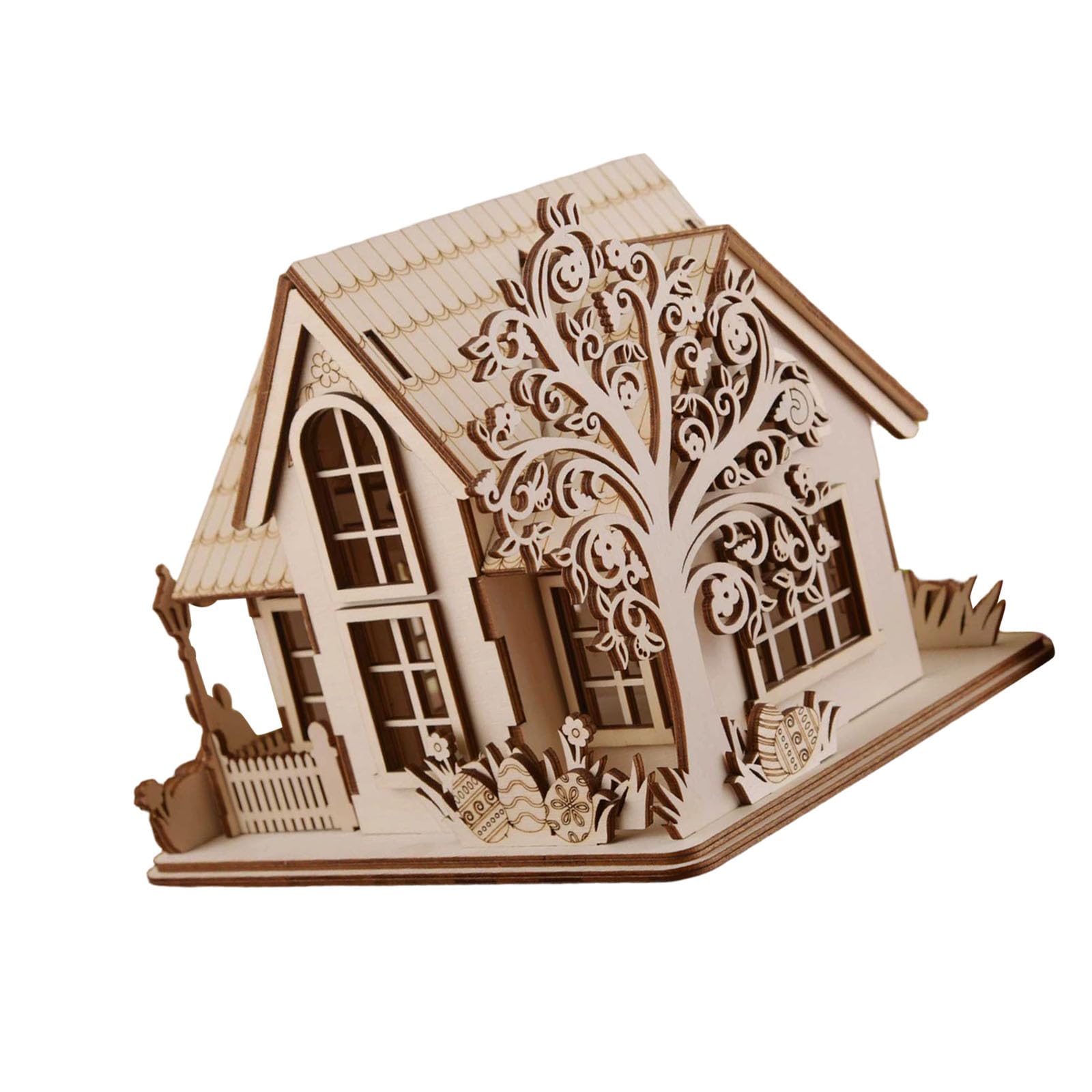 Qusinfc Skilled Wooden Festival Decoration Group Adjustable for Different Themed Parties and Celebrations Family Connection