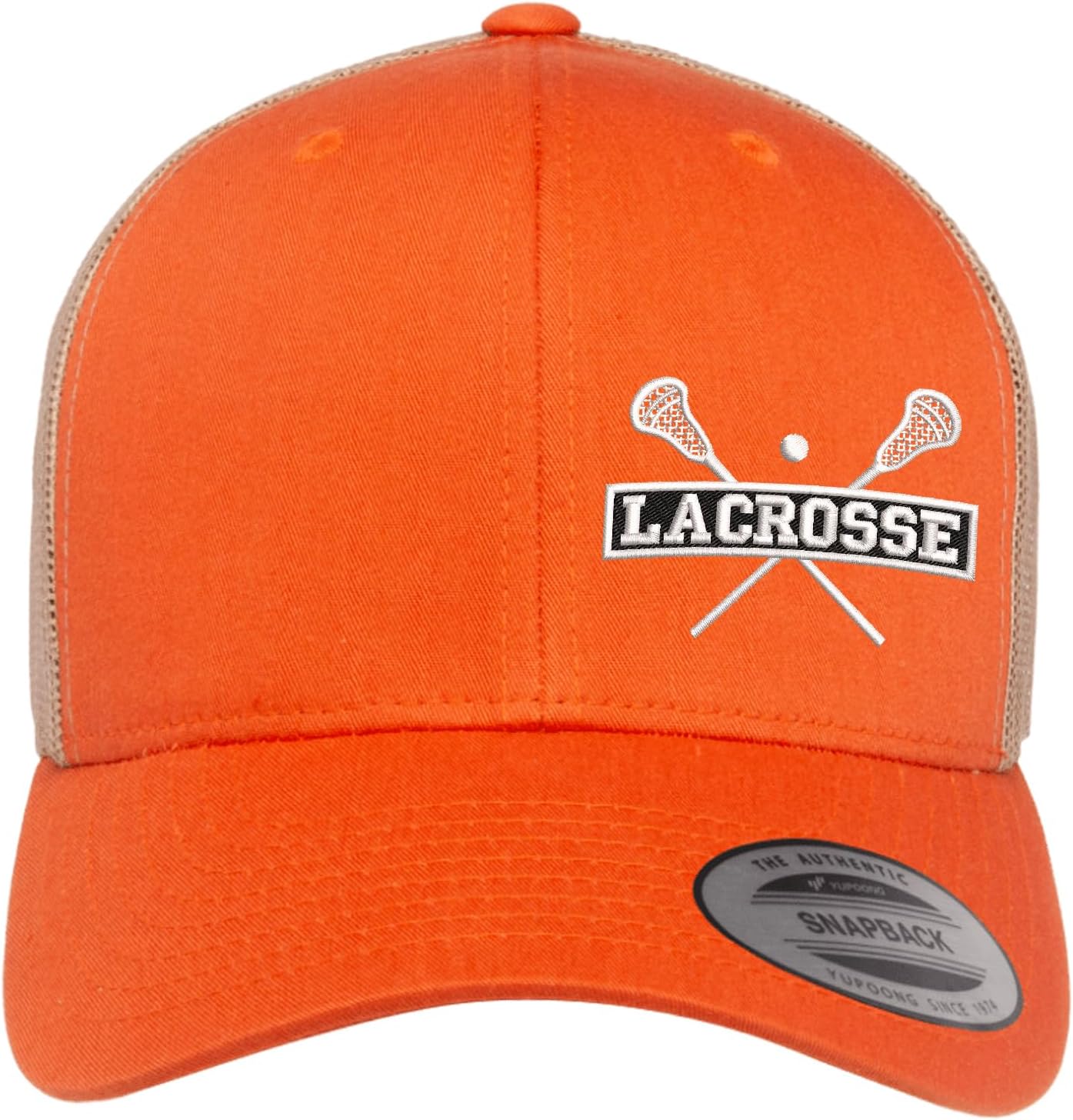 Embroidered Lacrosse Trucker Hat – Adjustable Mesh Back Snapback Cap for Men & Women, Breathable Baseball Cap