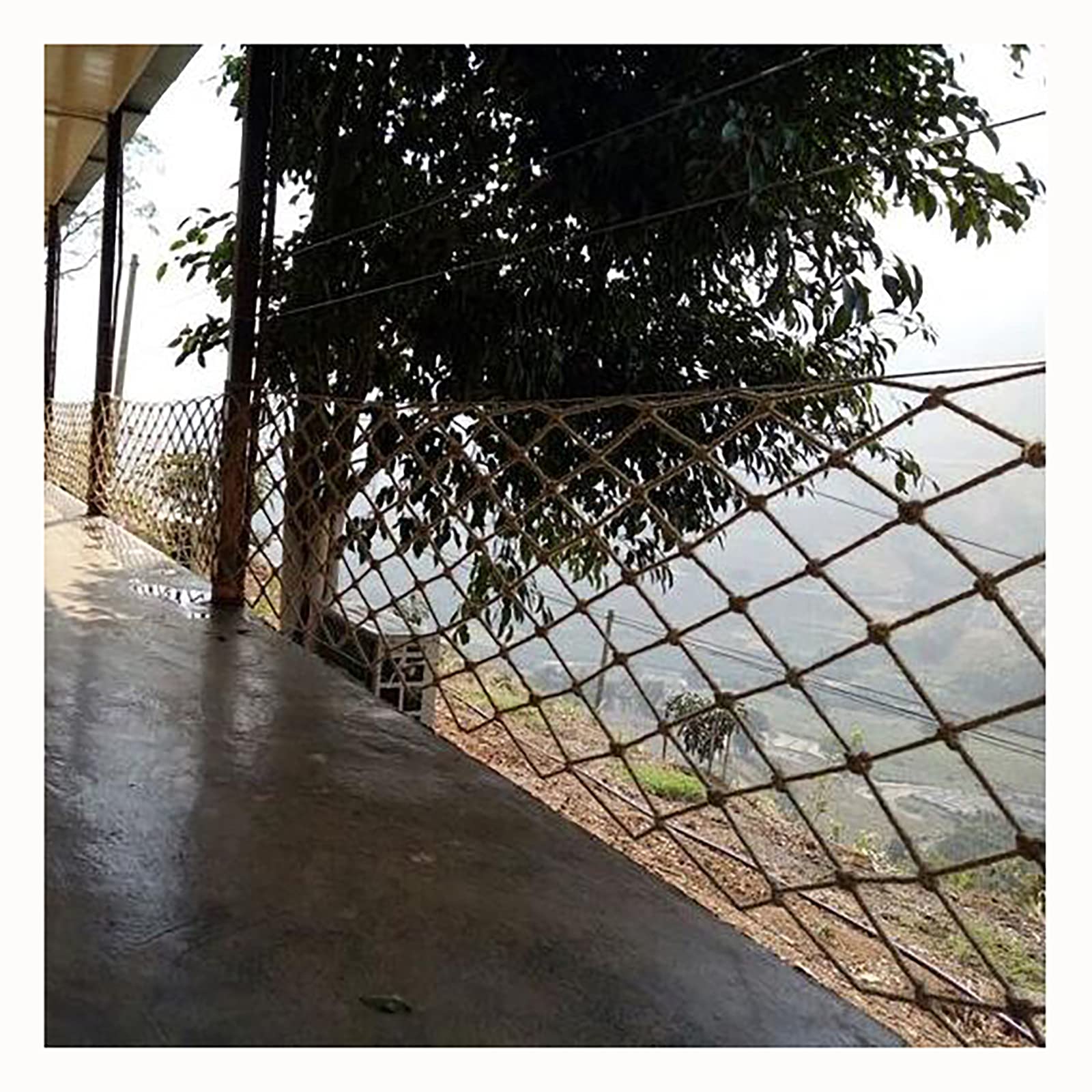 Rete da arrampicata all'aperto per bambini e adulti, rete di sicurezza anticaduta con materiale di iuta e canapa, spessore 6 mm, scala in corda da carico 1 x 10 m