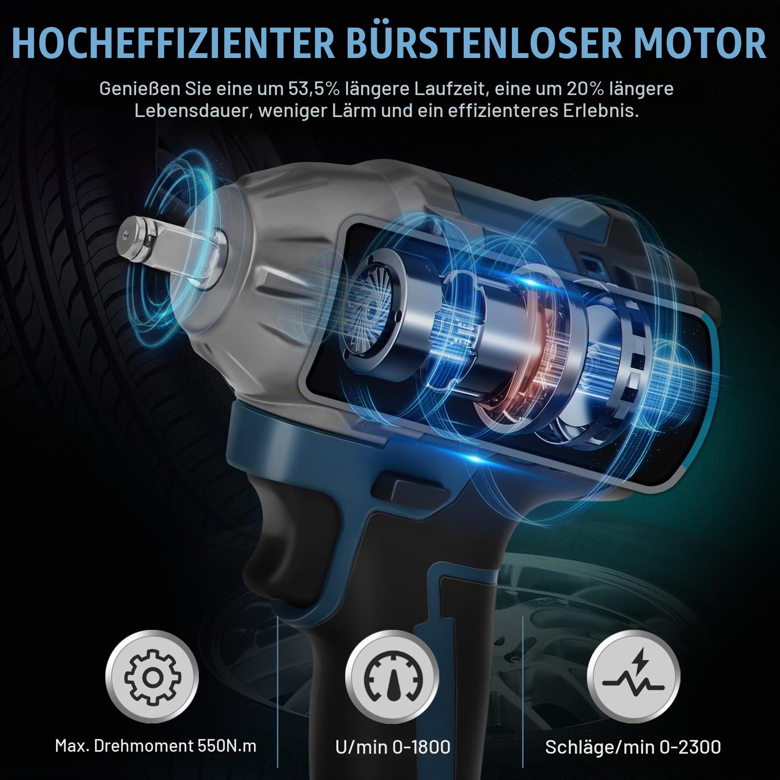 panthem Akku Schlagschrauber kompatibel mit bosch GBA 18V (ohne Akku)