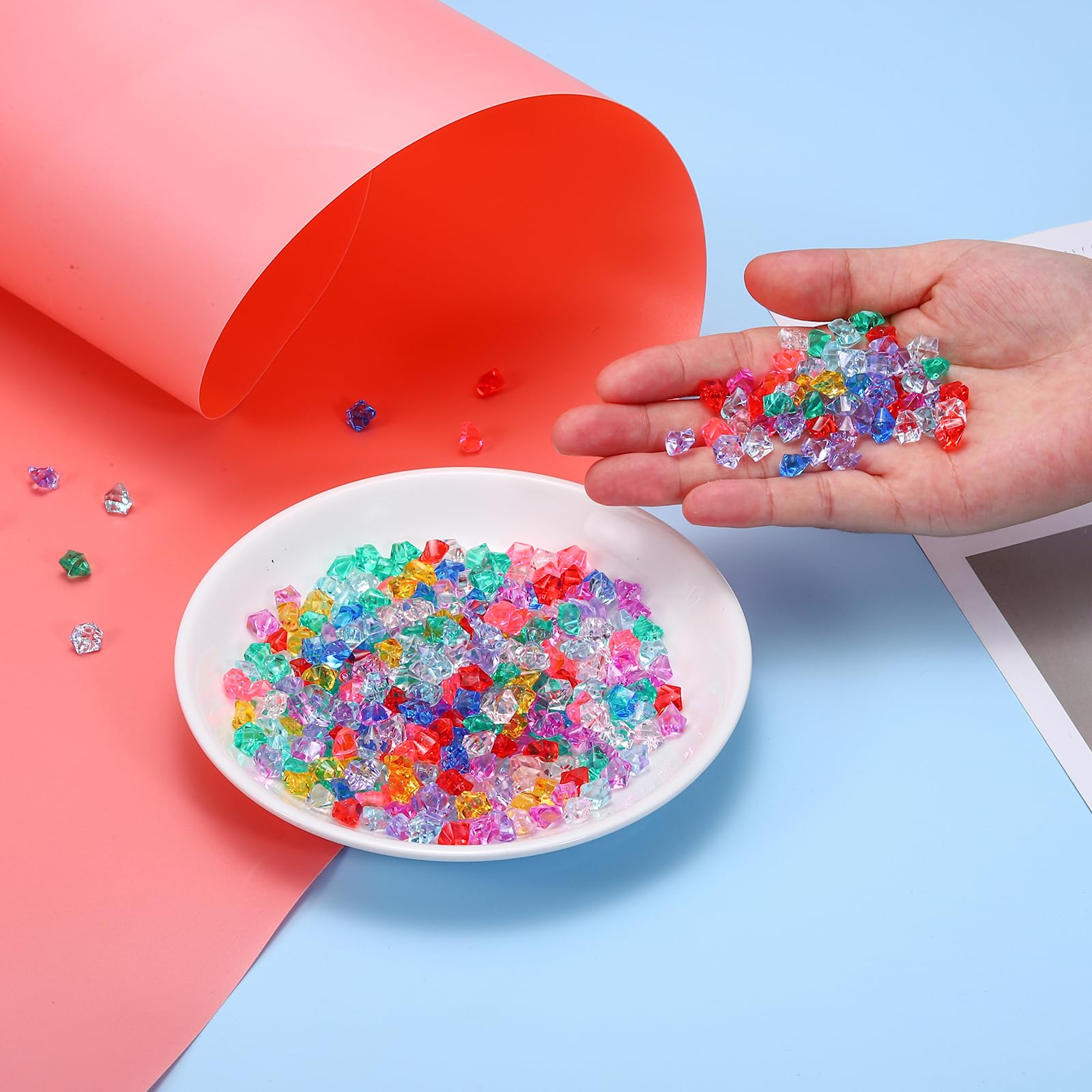 QUARKZMAN 2500pcs Pietre di Ghiaccio Finto Cristalli Acrilico Oro Scuro Pietre Preziose Diamanti Finti Lucenti Ghiaccio Tritato per Riempitivi Vasi
