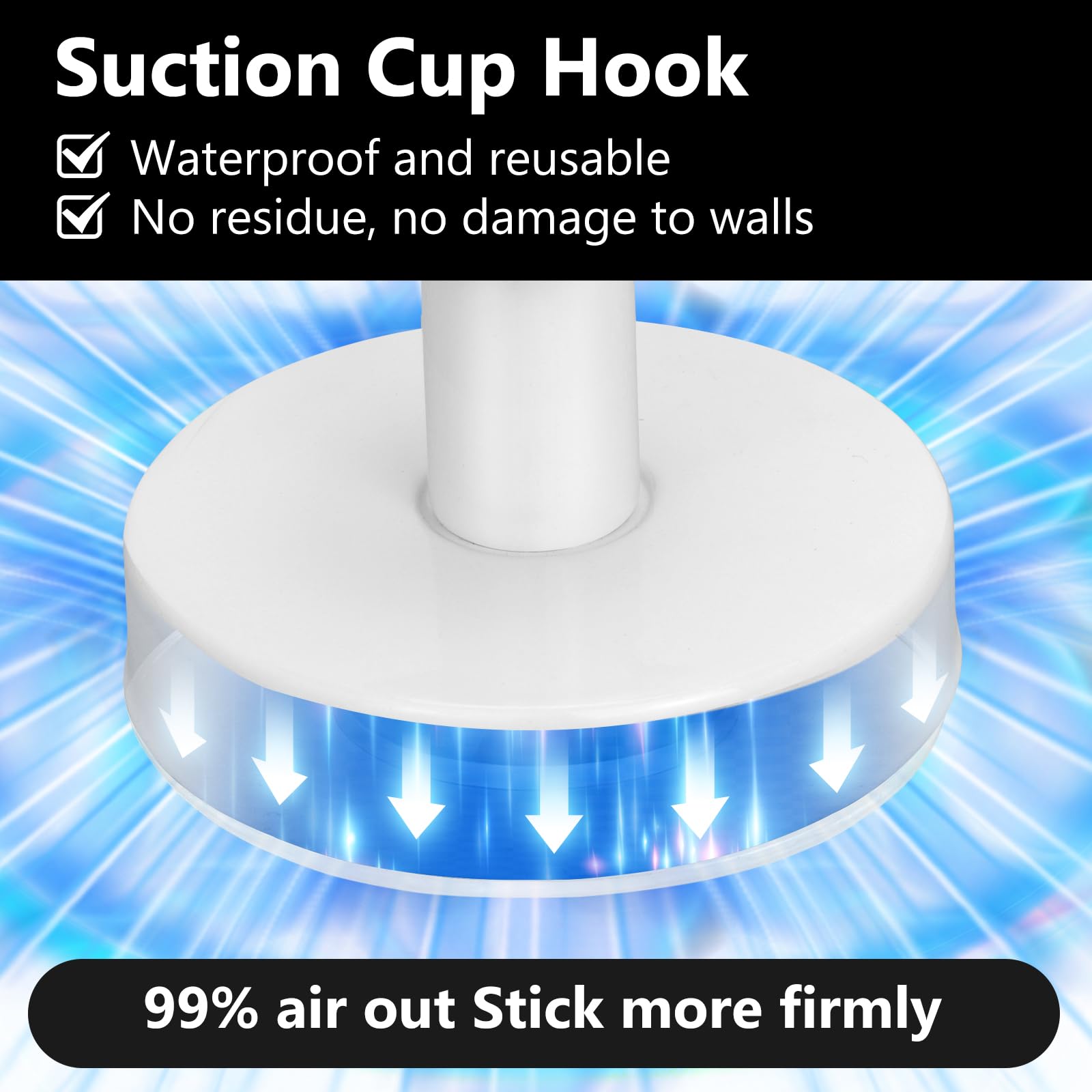 Crochets à Ventouse Sans Perçage Lot De 2 - Support 10kg, Acier Inox - Pour Salle De Bain, Cuisine, Carrelage