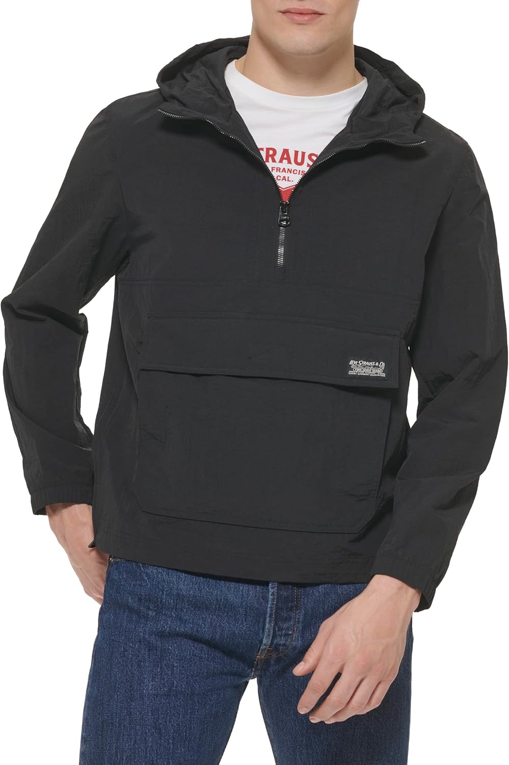Levi's Men's Lightweight Taslan Hooded Popover Windbreaker Jacket