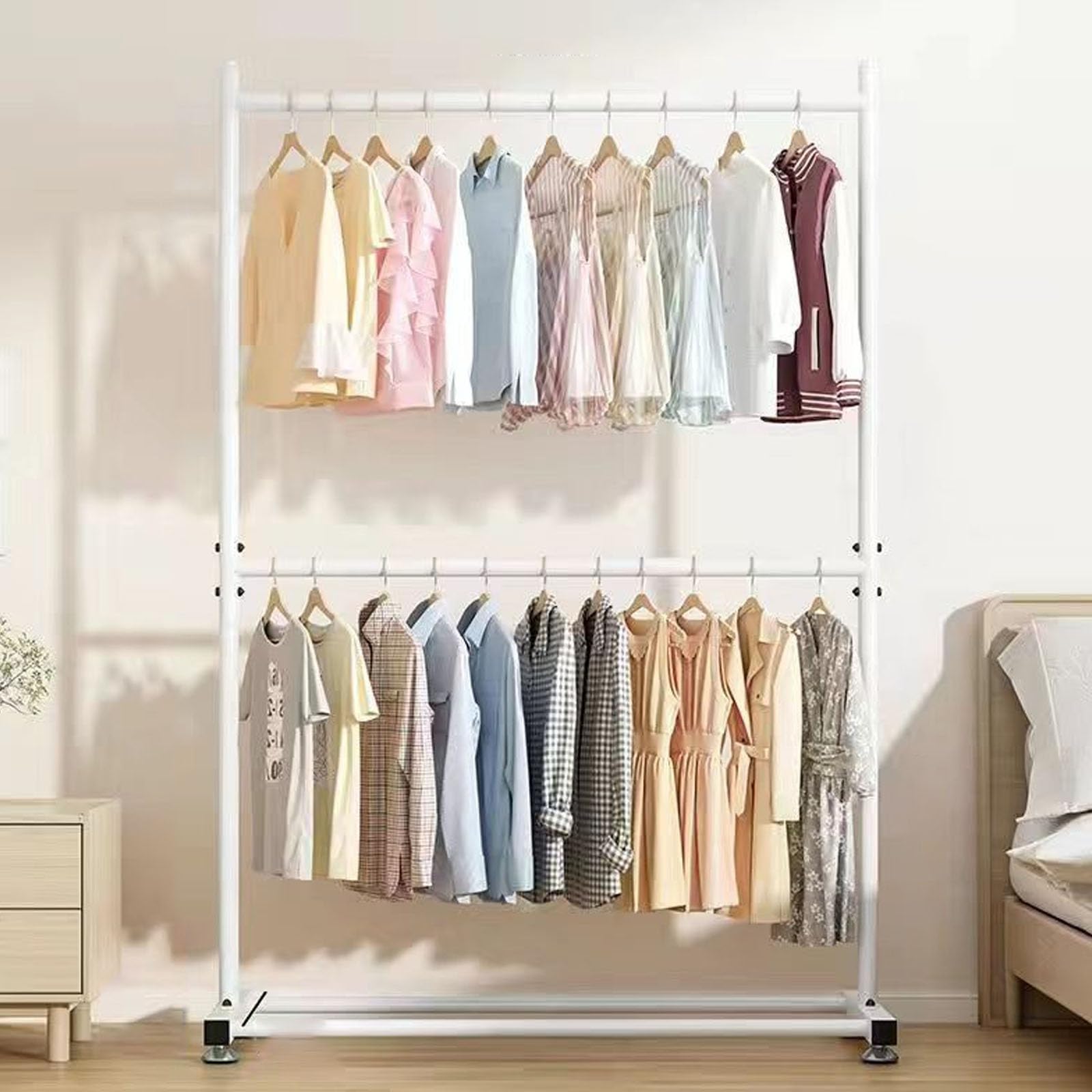 Amazon.co.jp: ハンガーラック 2段 洋服掛け ラック 室内 大容量 服