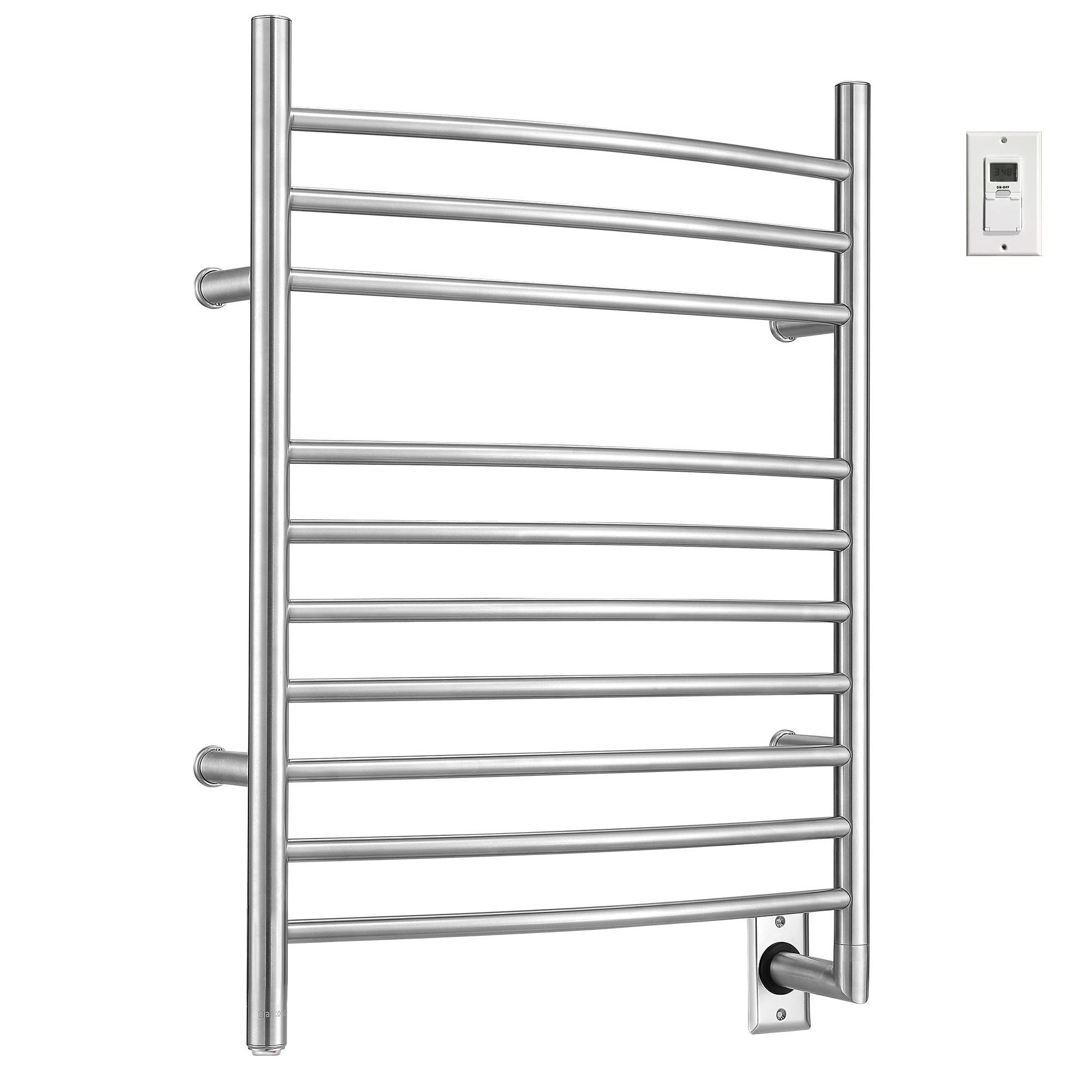 Ancona AN0512-0002 Comfort 10S Wall Mount Hardwired Towel Warmer in Brushed Stainless Steel