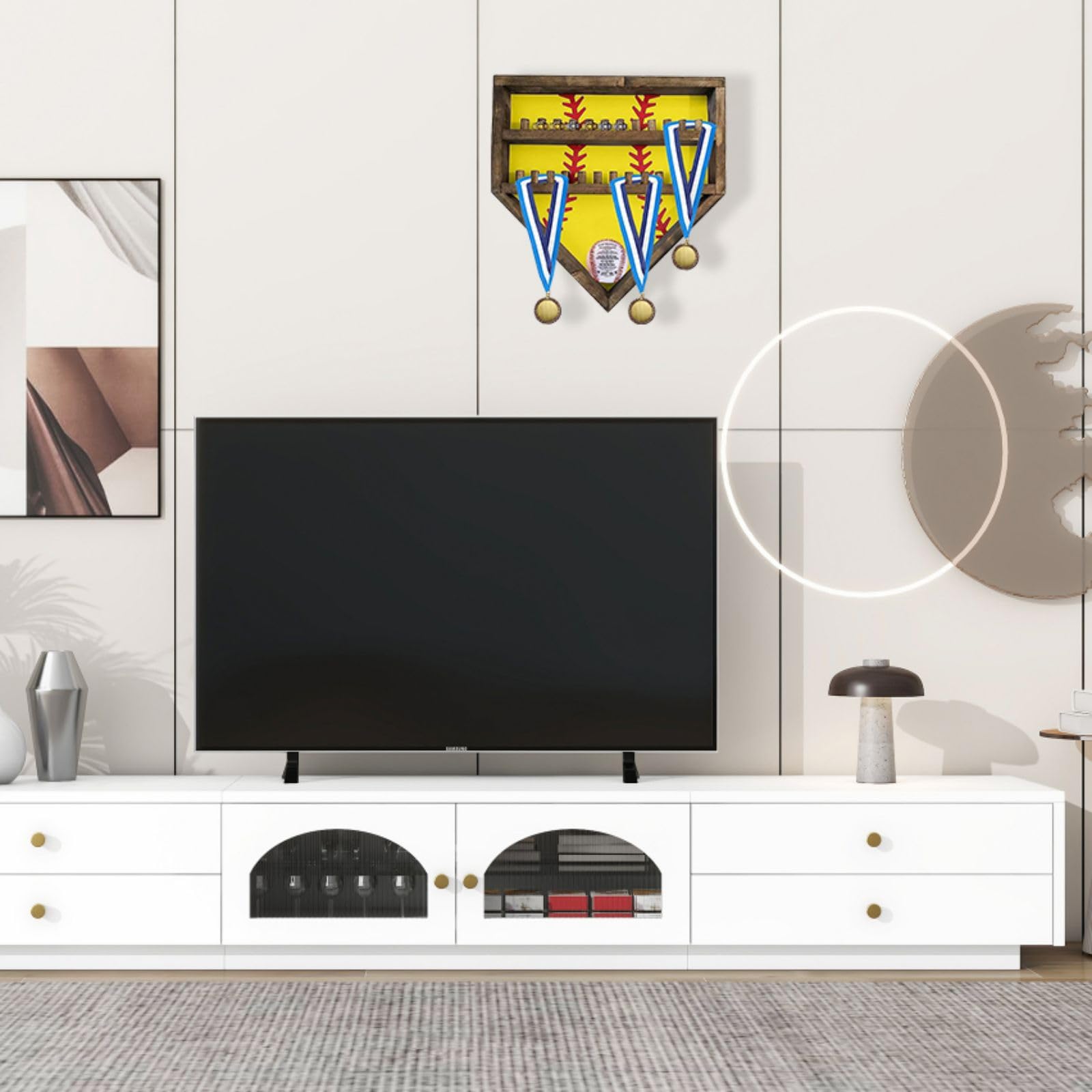 Holz Vitrine Für Meisterschaftsringe – 2-Slot Aufbewahrungsbox Für Sport Souvenirs