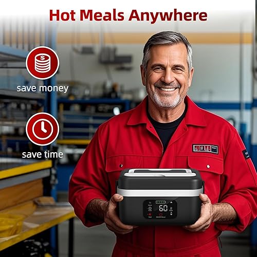 Miniatura 3 de Fiambrera recargable autocalentable, 16,000 mAh, inalámbrica eléctrica, calentador de alimentos con calefacción programada automática, calentador de