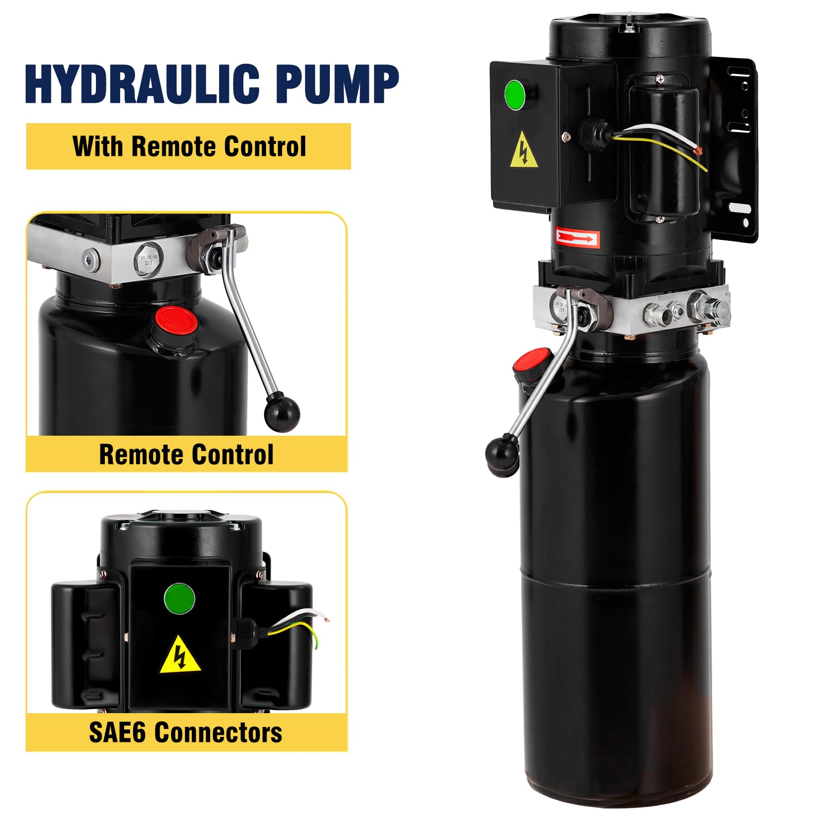Hydraulikpumpe 220V, Hydraulikaggrega mit 10L Stahl Tank, 3000W 21 MPa Hydraulikaggregat 10,5 Qt Öltank, Einfachwirkendes Hydraulic Power Pack für Autoreparatur Hebebühnen und Hydrauliksysteme