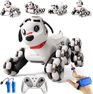 Remote Control Robot Dog Toy, Robot Pet Dog for Kid Boys 8-12, 8WD Gesture Sensing Rc Stunt Car with Light and Music, Toys Birthday Gifts for Boys Age 8,9,10,11,12
