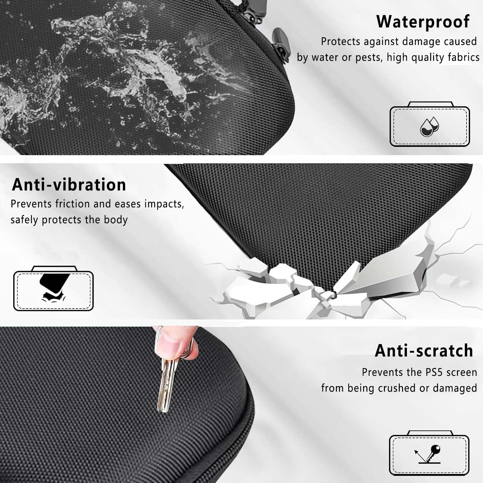 AriKroii 6 in 1 Set di Accessori per PlayStation Portal,Custodia per PS Portal Remote Player,per PS Portal Storage Bag,Cover per PS Portal,2 Confezioni di Pellicola per lo Schermo in Vetro Temperato