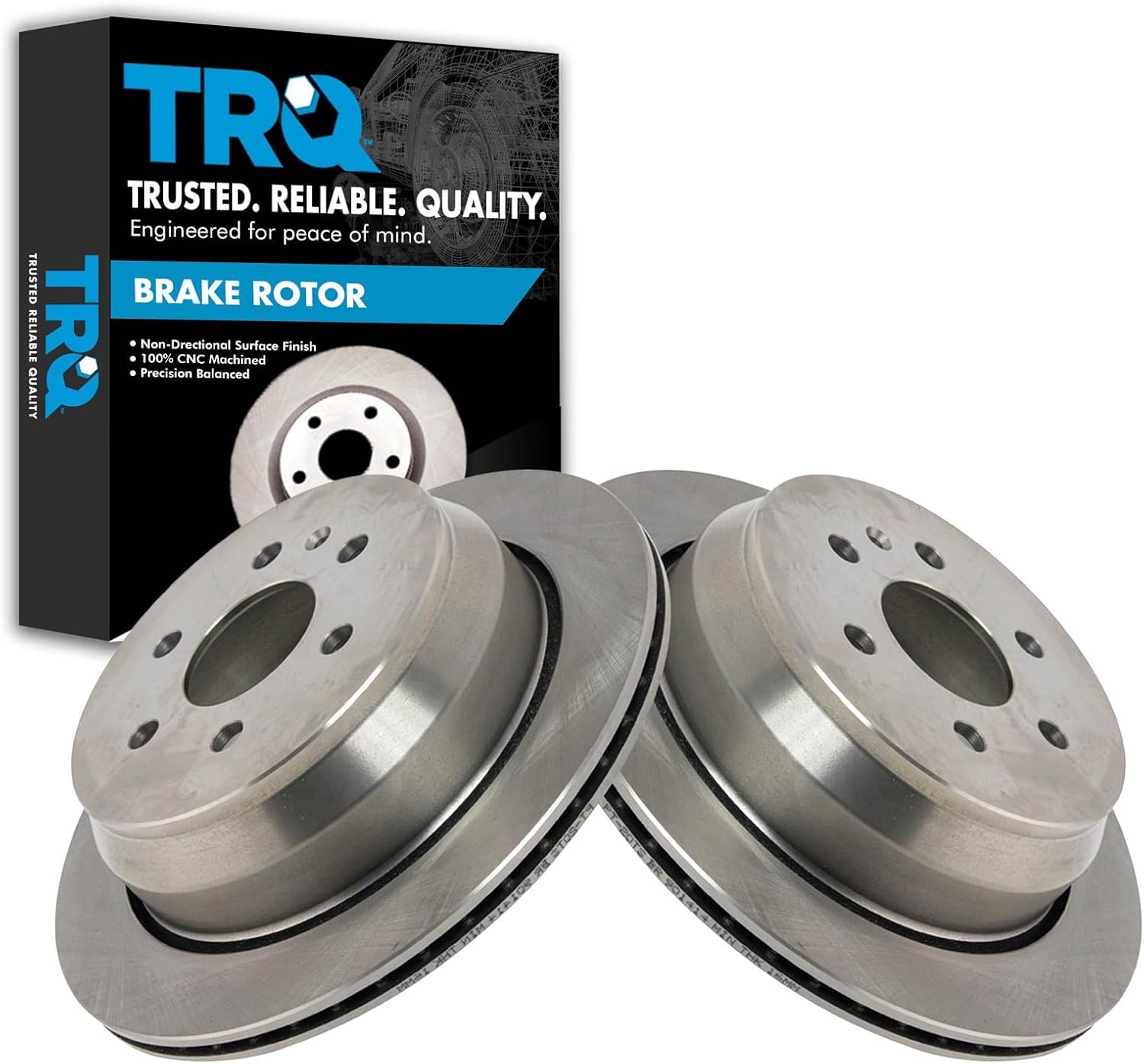TRQ Rear Vented Brake Rotor Set (Rear)