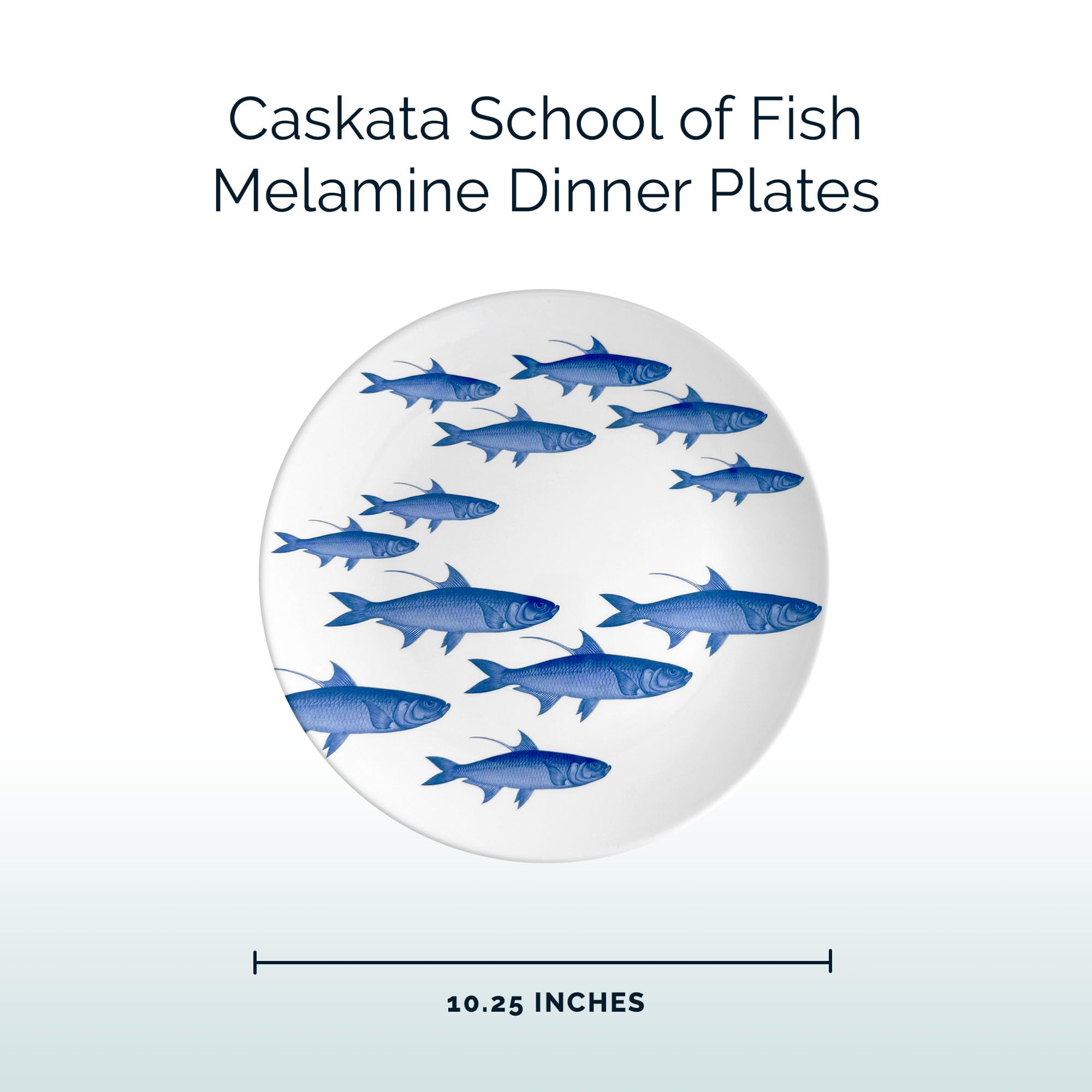 Amazon.com | Caskata School of Fish Melamine Dinner Plates, Set of